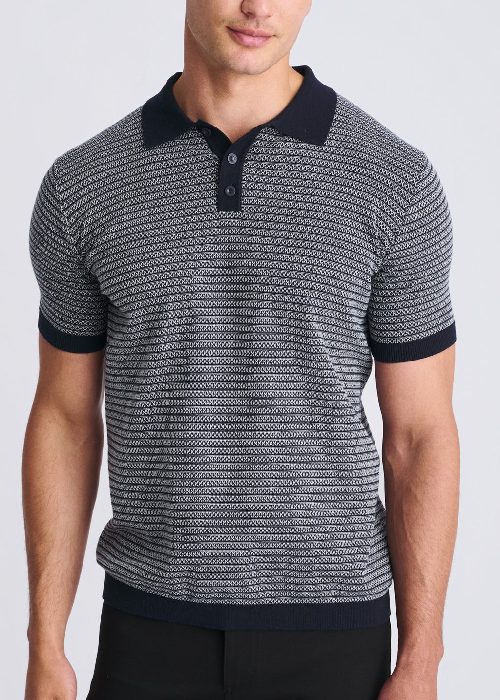 Two Tone Textured Cotton Polo