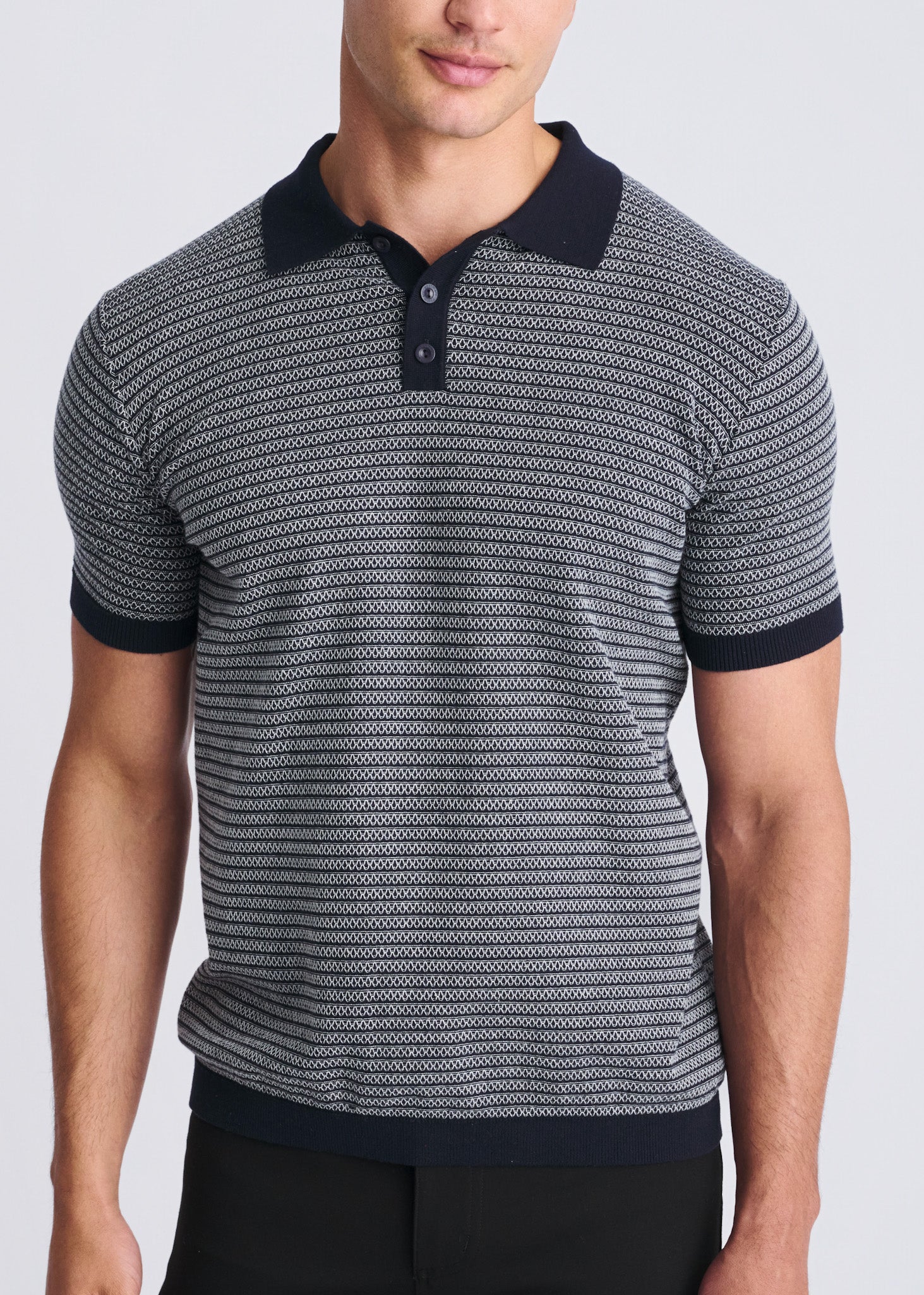 Two Tone Textured Cotton Polo