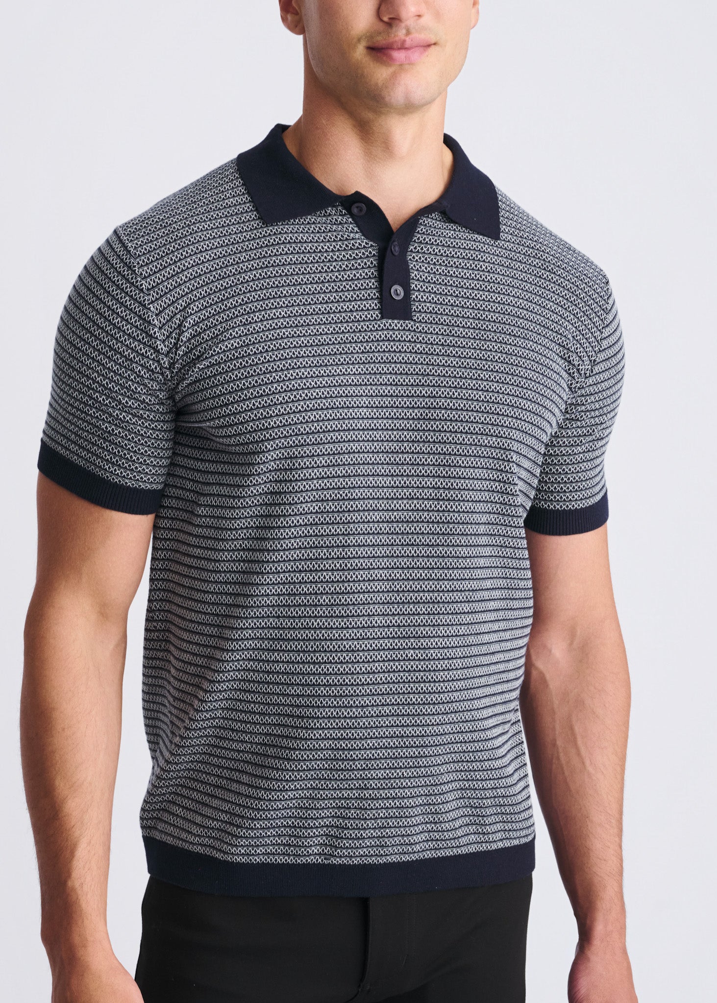 Two Tone Textured Cotton Polo