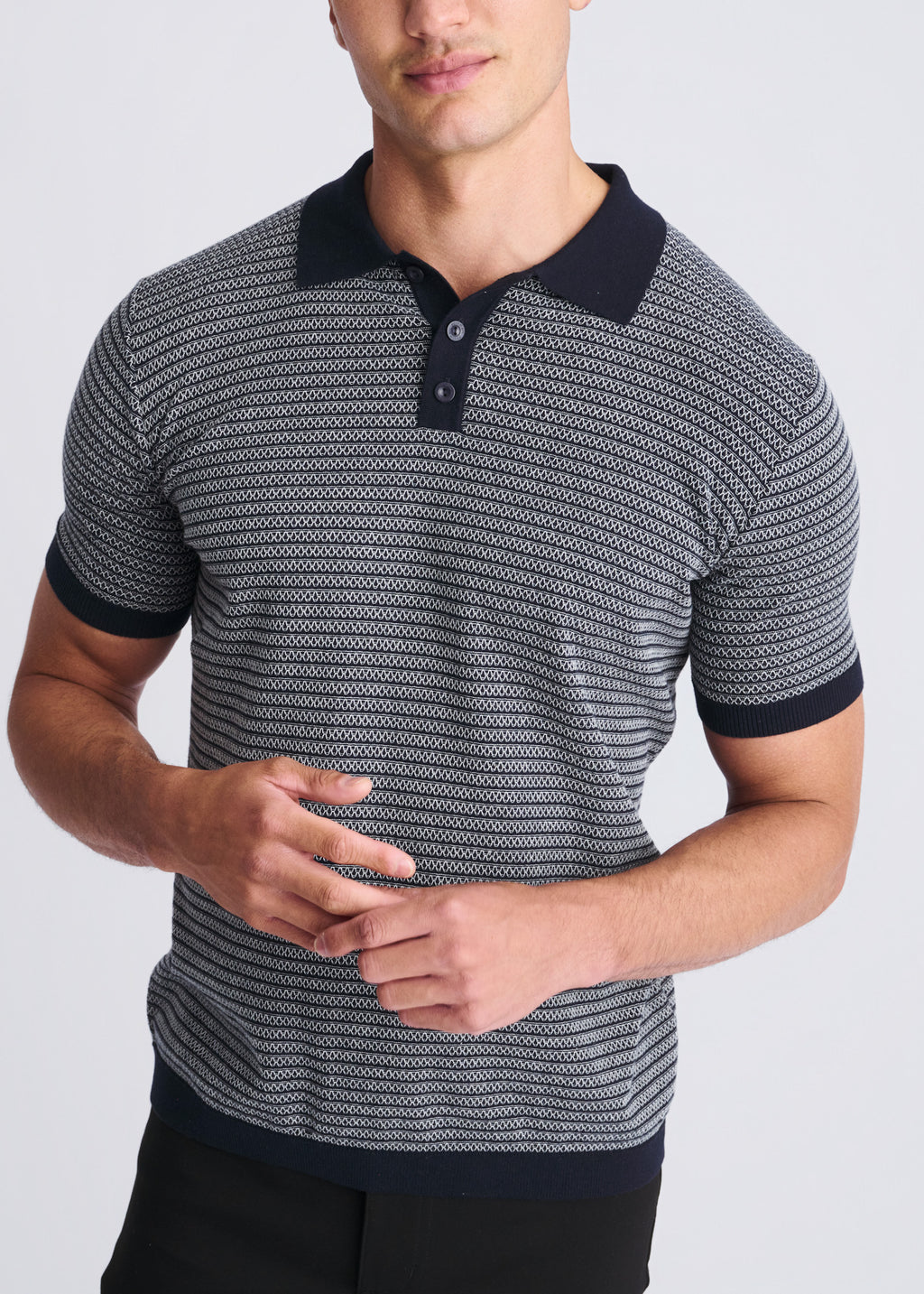Two Tone Textured Cotton Polo