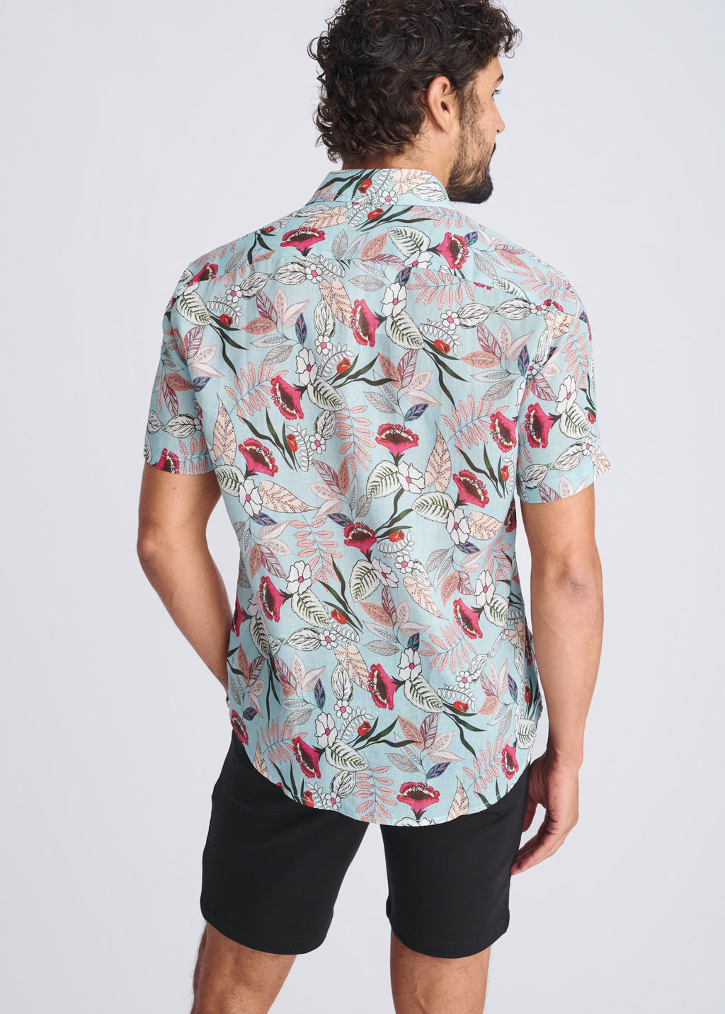 Blossoms Linen/Tencel Short Sleeve Shirt