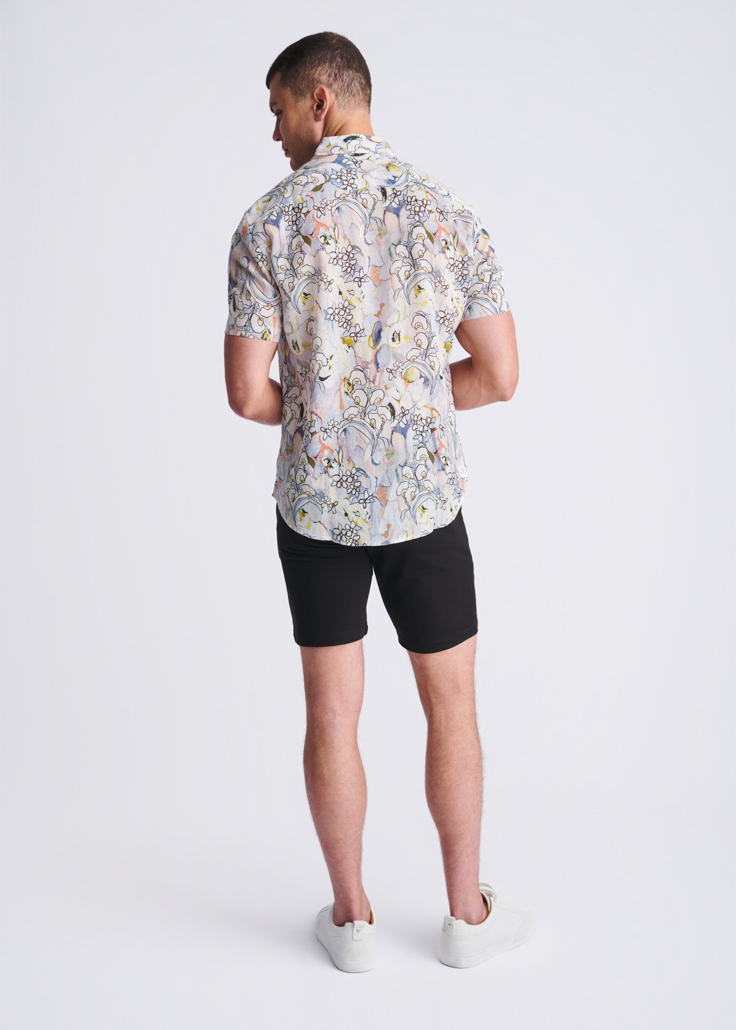 Floral Linen/Tencel Short Sleeve Shirt
