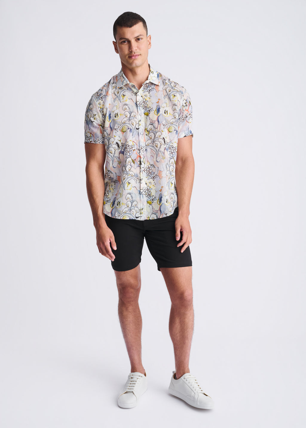 Floral Linen/Tencel Short Sleeve Shirt