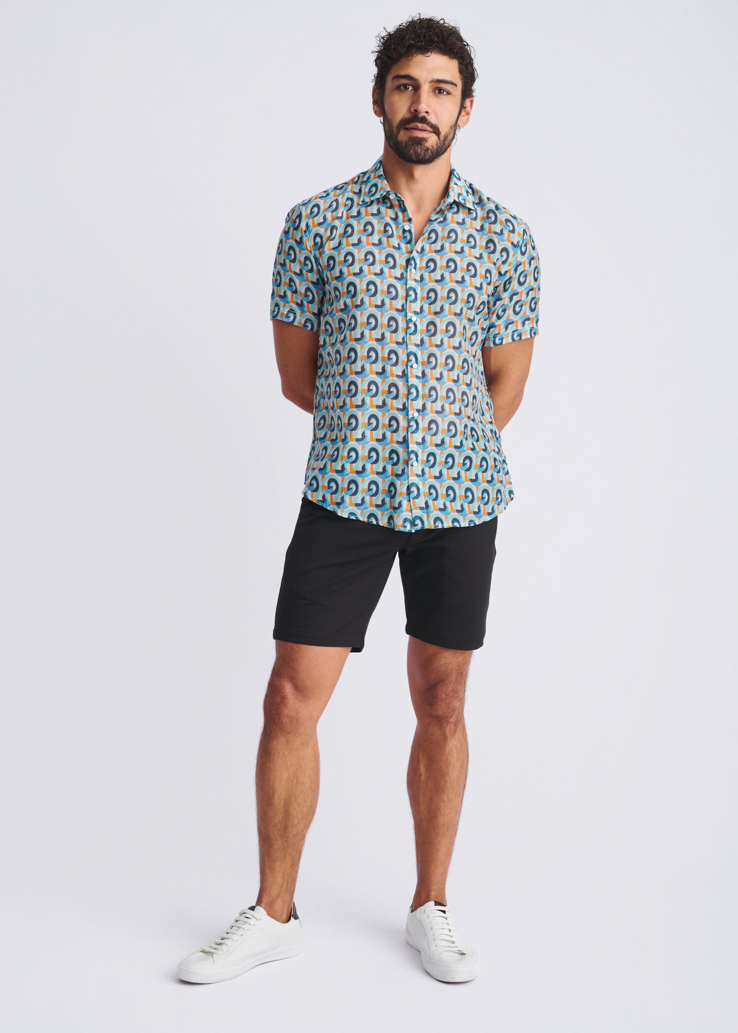Swirls Cotton/Silk Short Sleeve Shirt