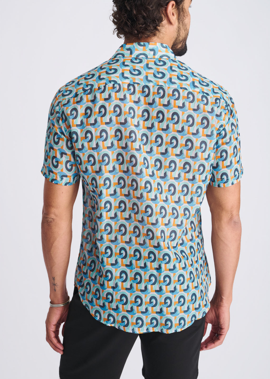 Swirls Cotton/Silk Short Sleeve Shirt