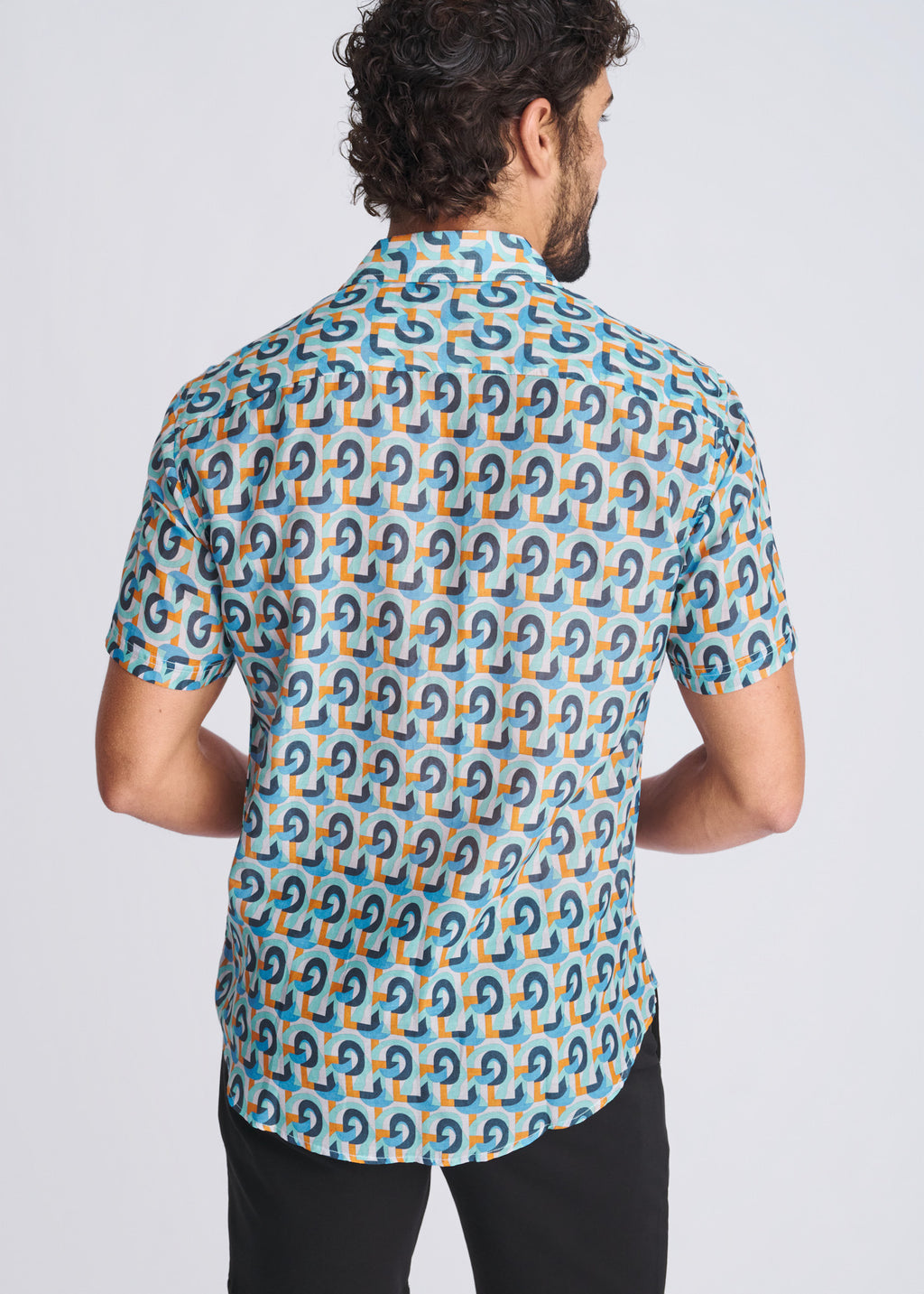 Swirls Cotton/Silk Short Sleeve Shirt