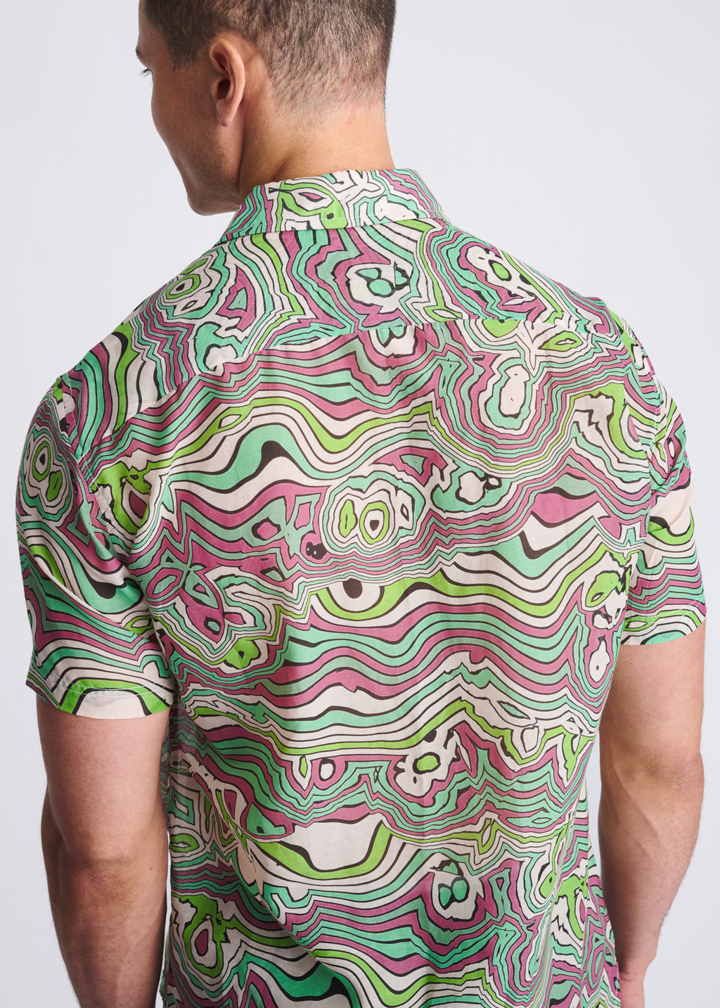 Bud Swirls Cotton/Silk Short Sleeve Shirt