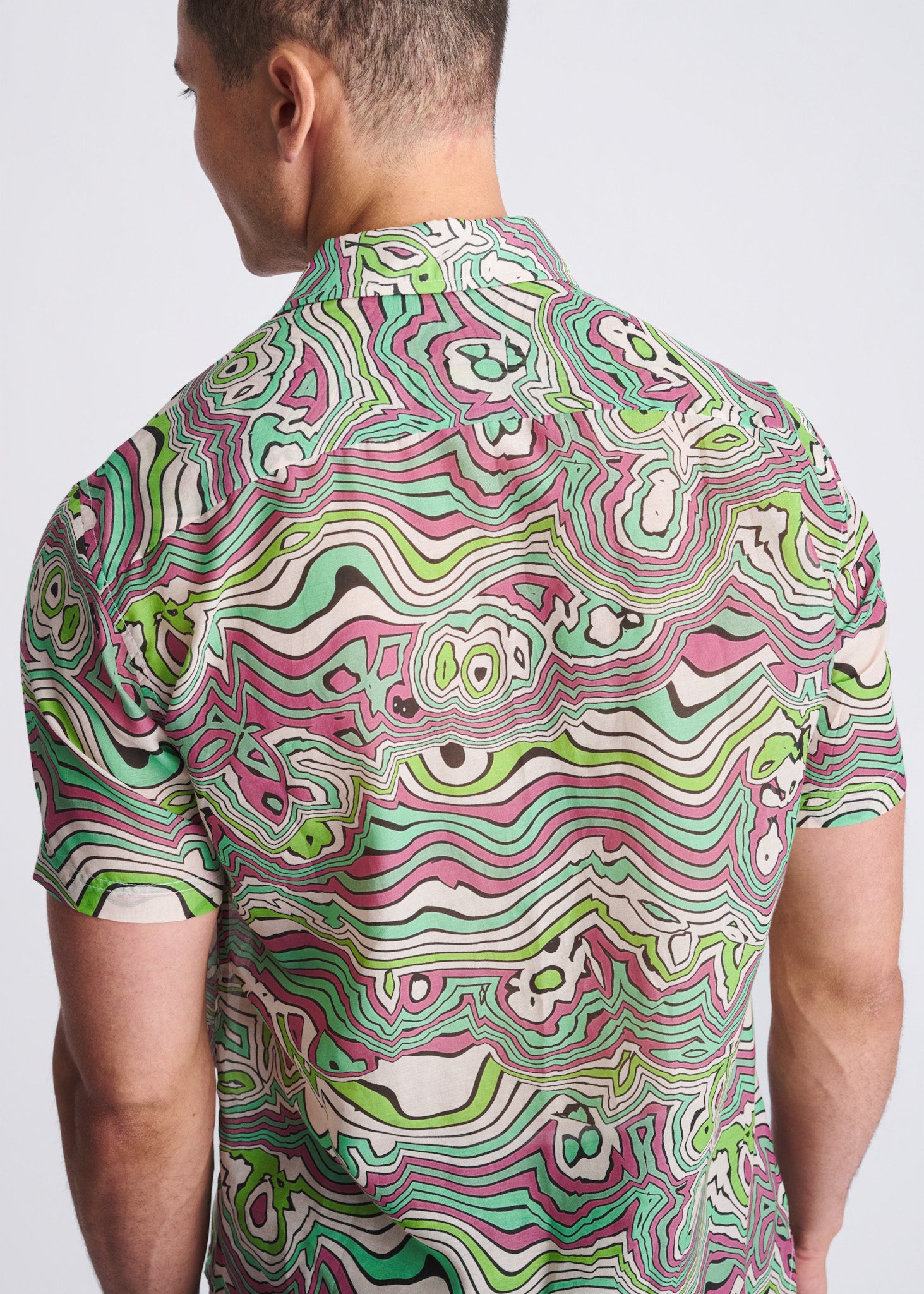 Bud Swirls Cotton/Silk Short Sleeve Shirt