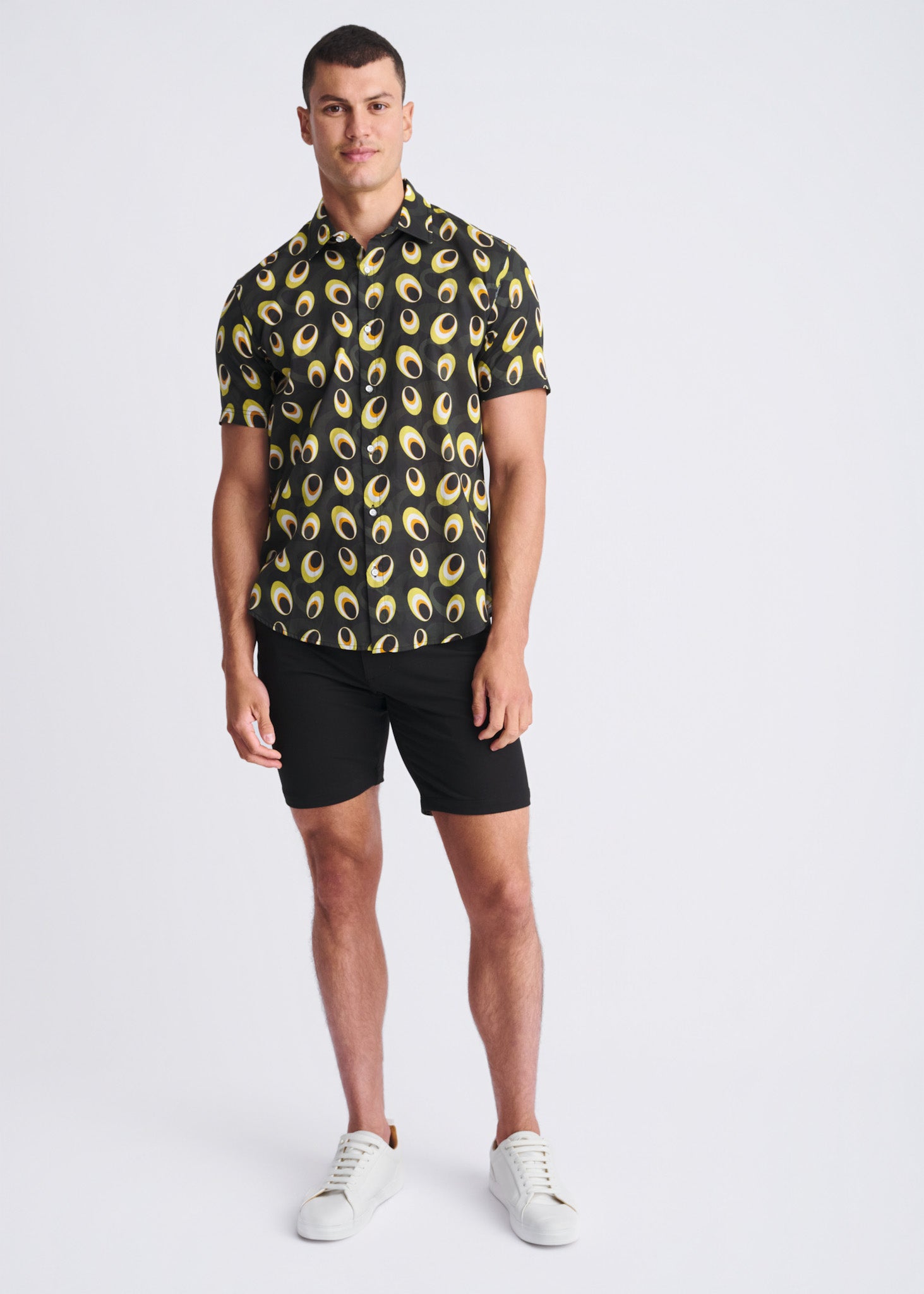 Discs Cotton/Tencel Short Sleeve Shirt