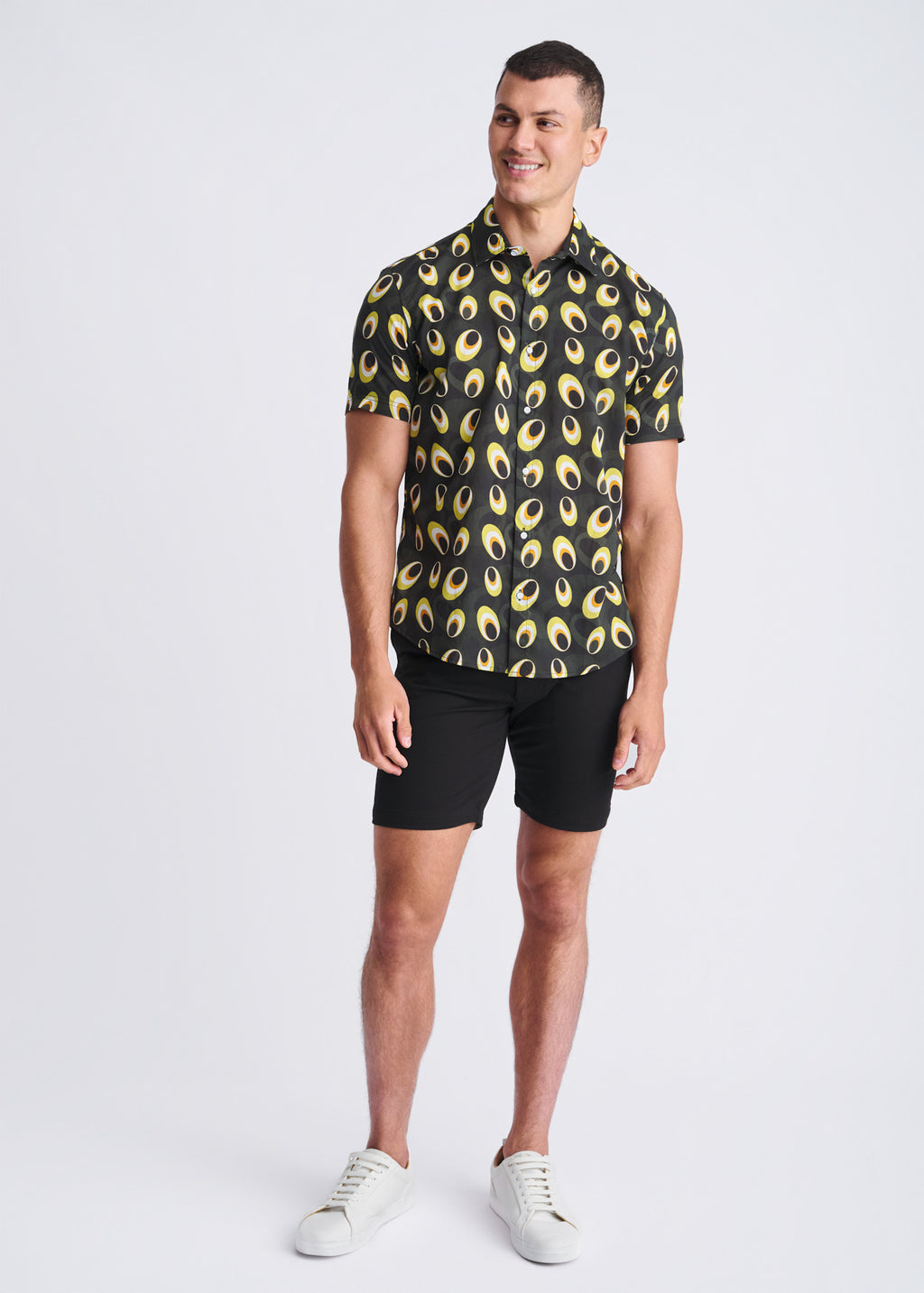 Discs Cotton/Tencel Short Sleeve Shirt