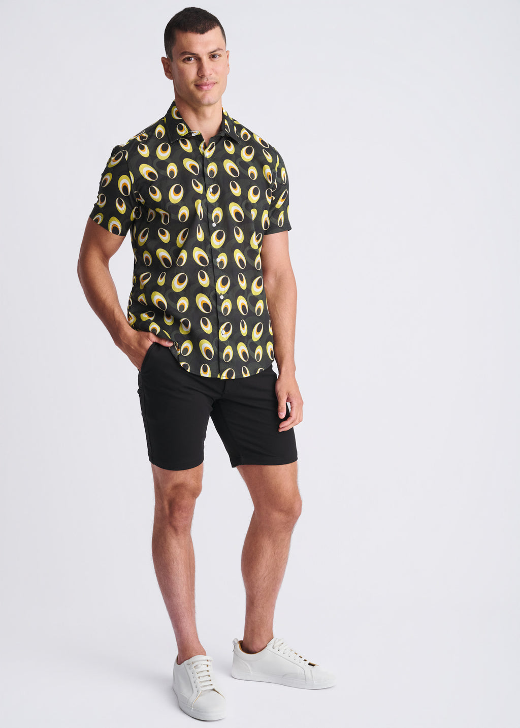 Discs Cotton/Tencel Short Sleeve Shirt