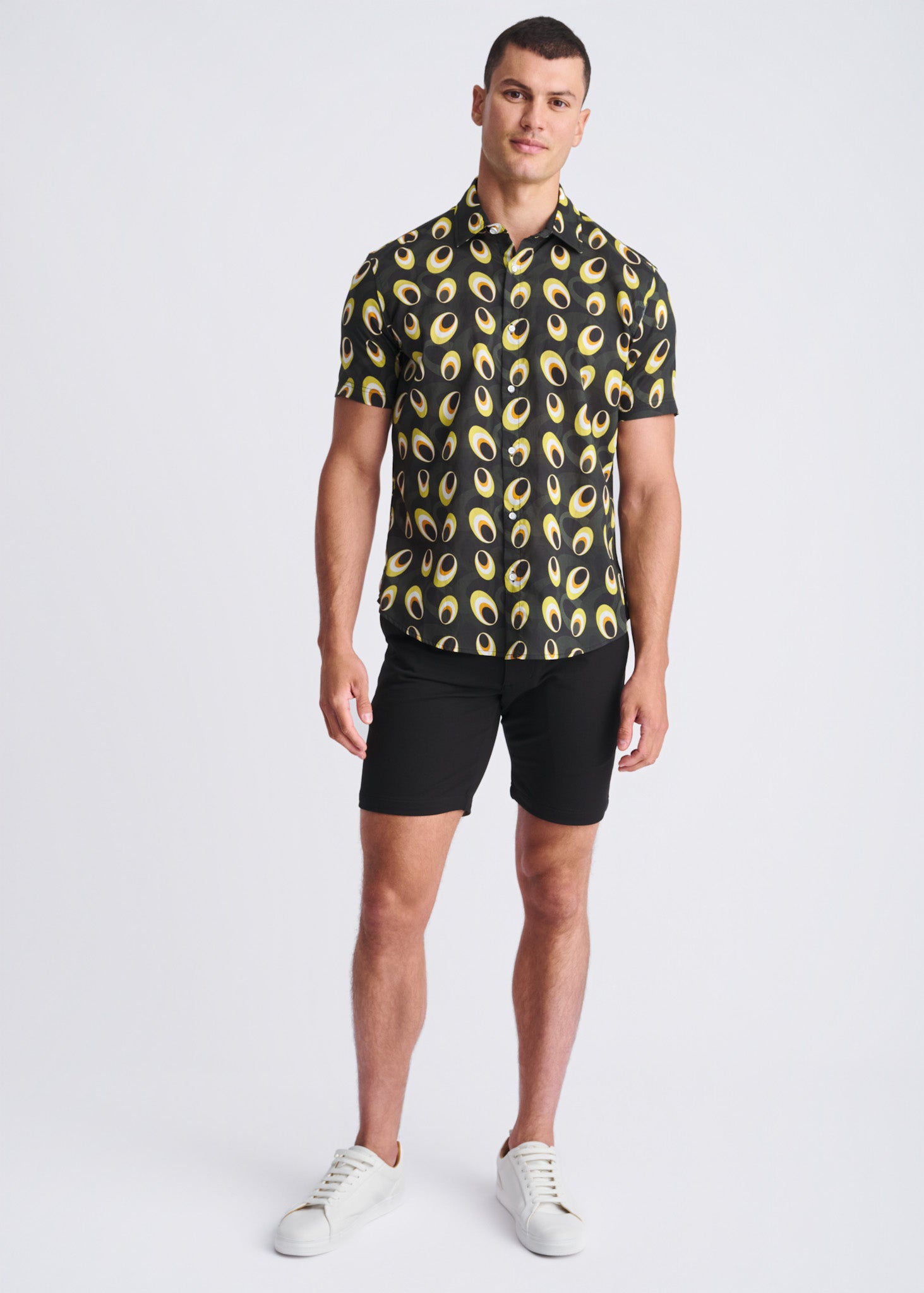 Discs Cotton/Tencel Short Sleeve Shirt