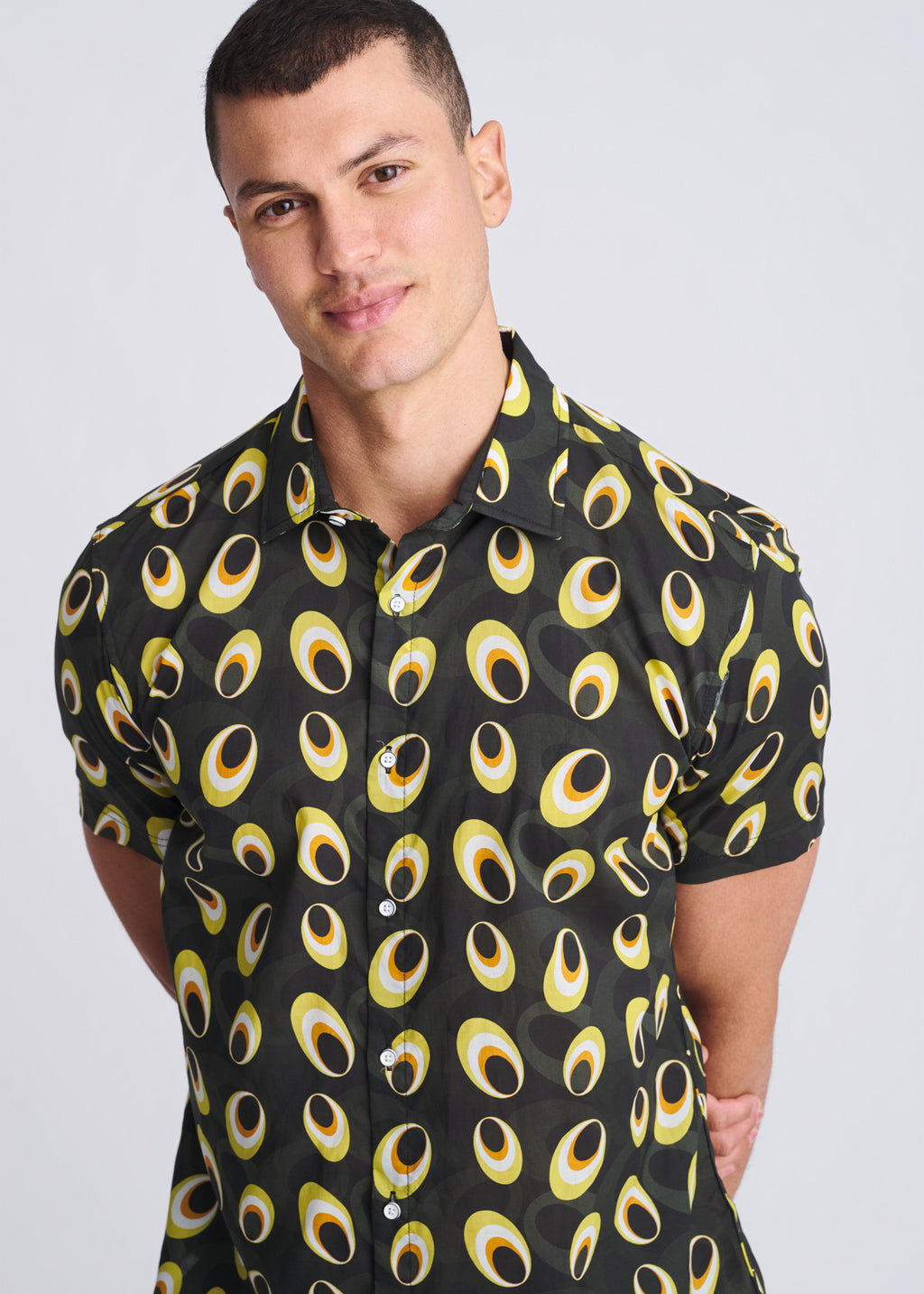 Discs Cotton/Tencel Short Sleeve Shirt