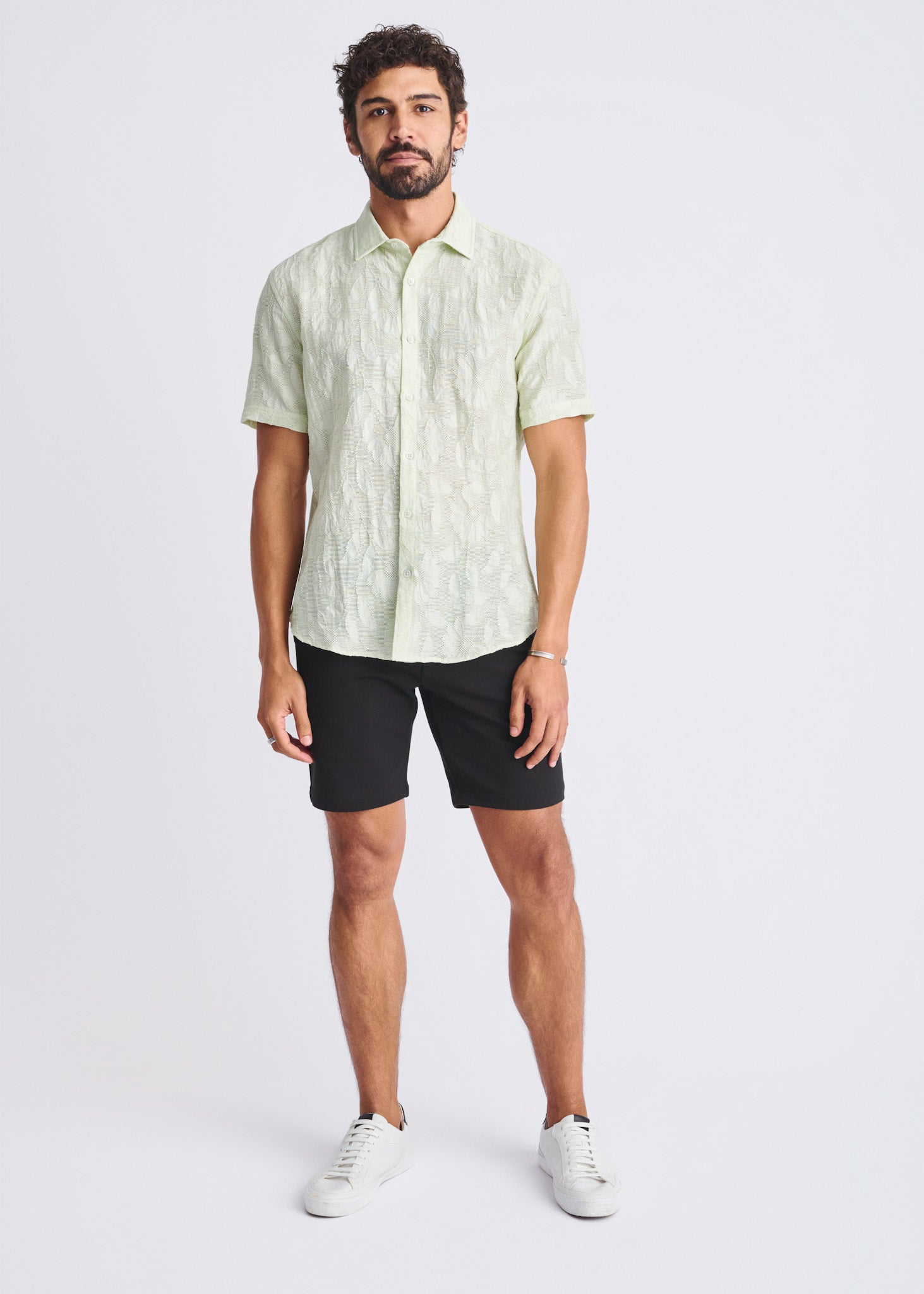 Lightweight Jacquard Short Sleeve Shirt