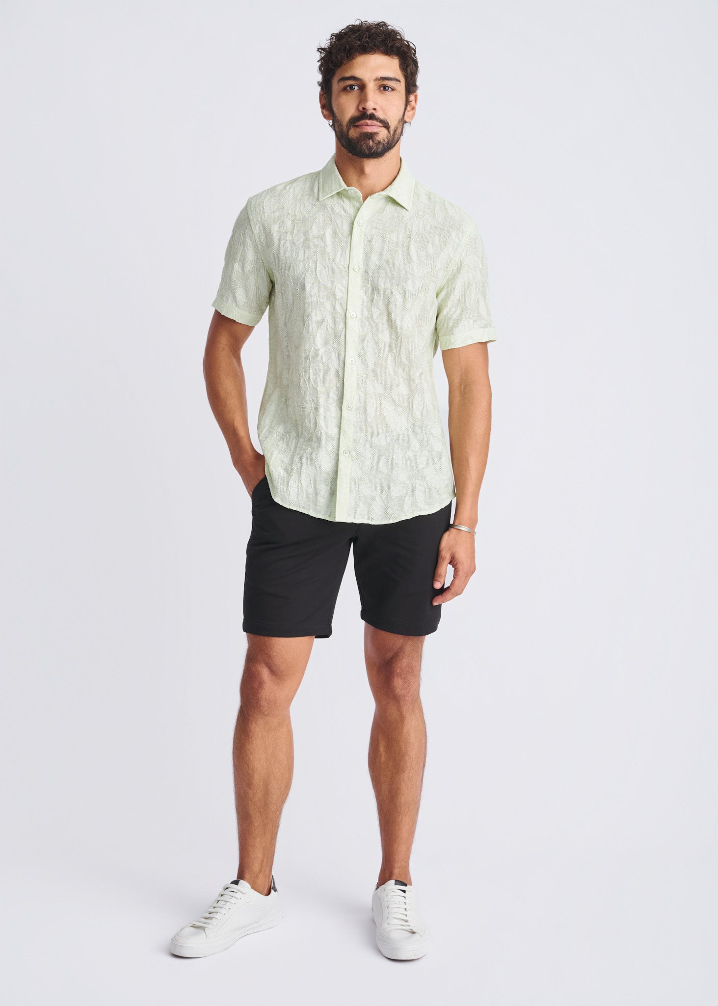 Lightweight Jacquard Short Sleeve Shirt