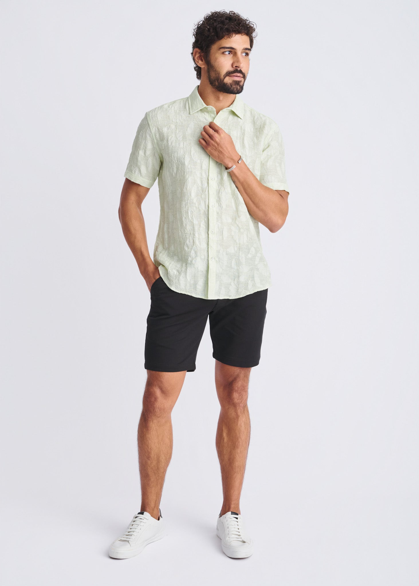 Lightweight Jacquard Short Sleeve Shirt