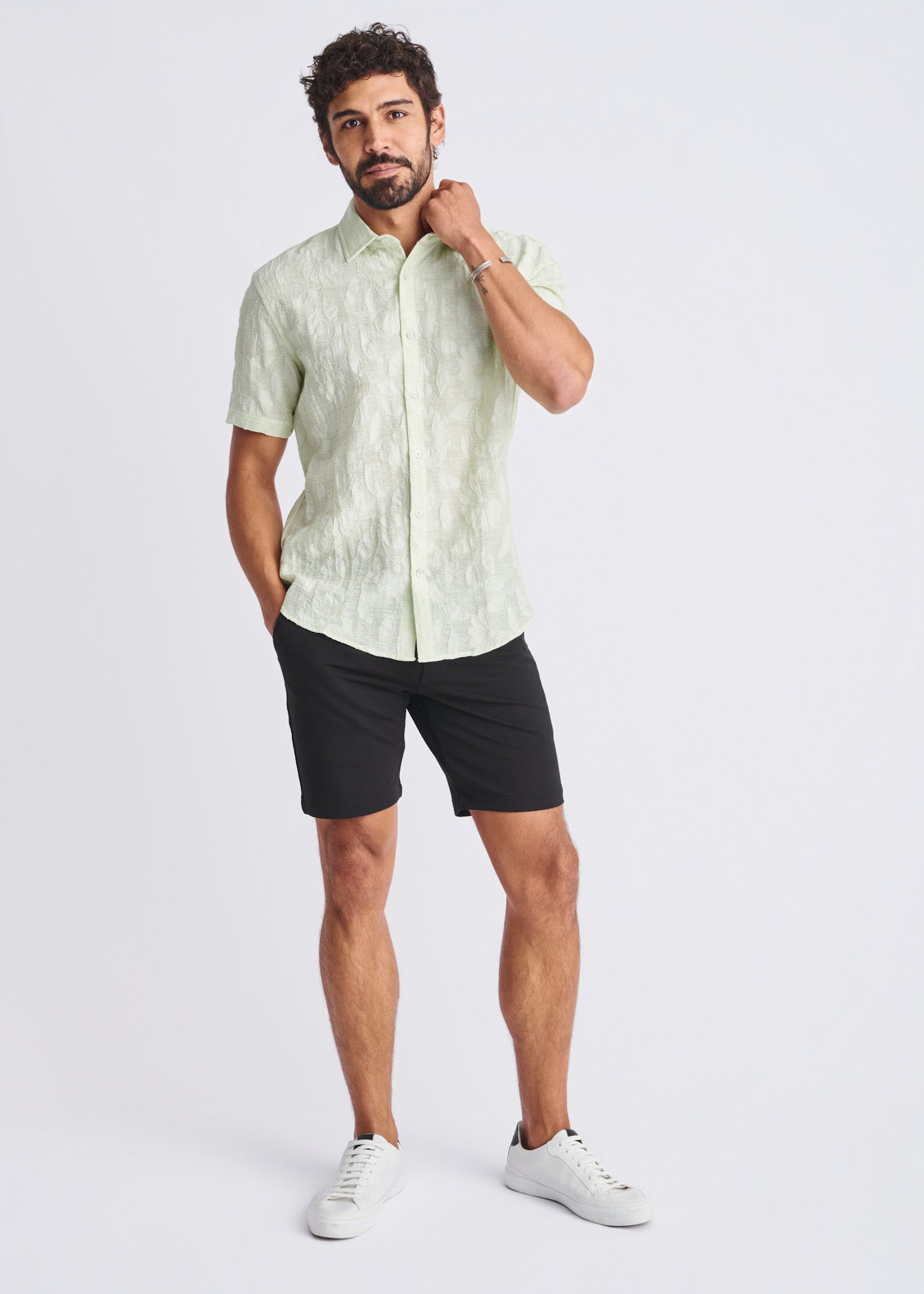 Lightweight Jacquard Short Sleeve Shirt