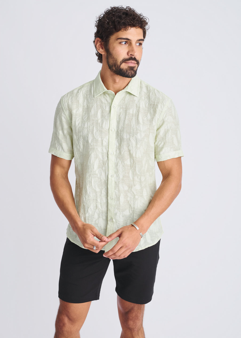 Lightweight Jacquard Short Sleeve Shirt