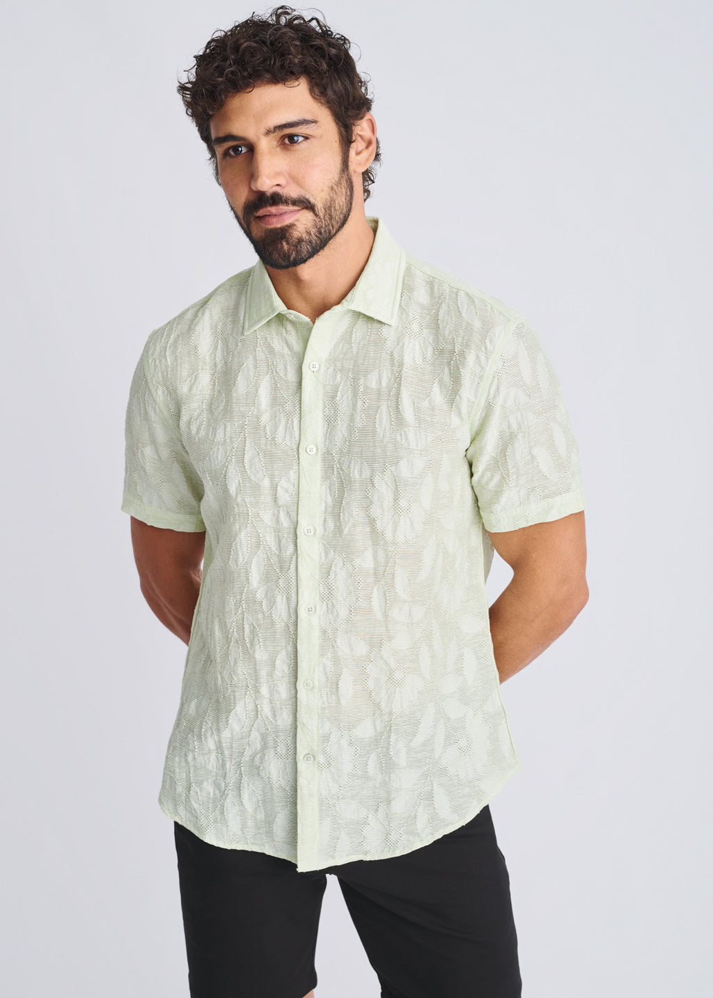 Lightweight Jacquard Short Sleeve Shirt