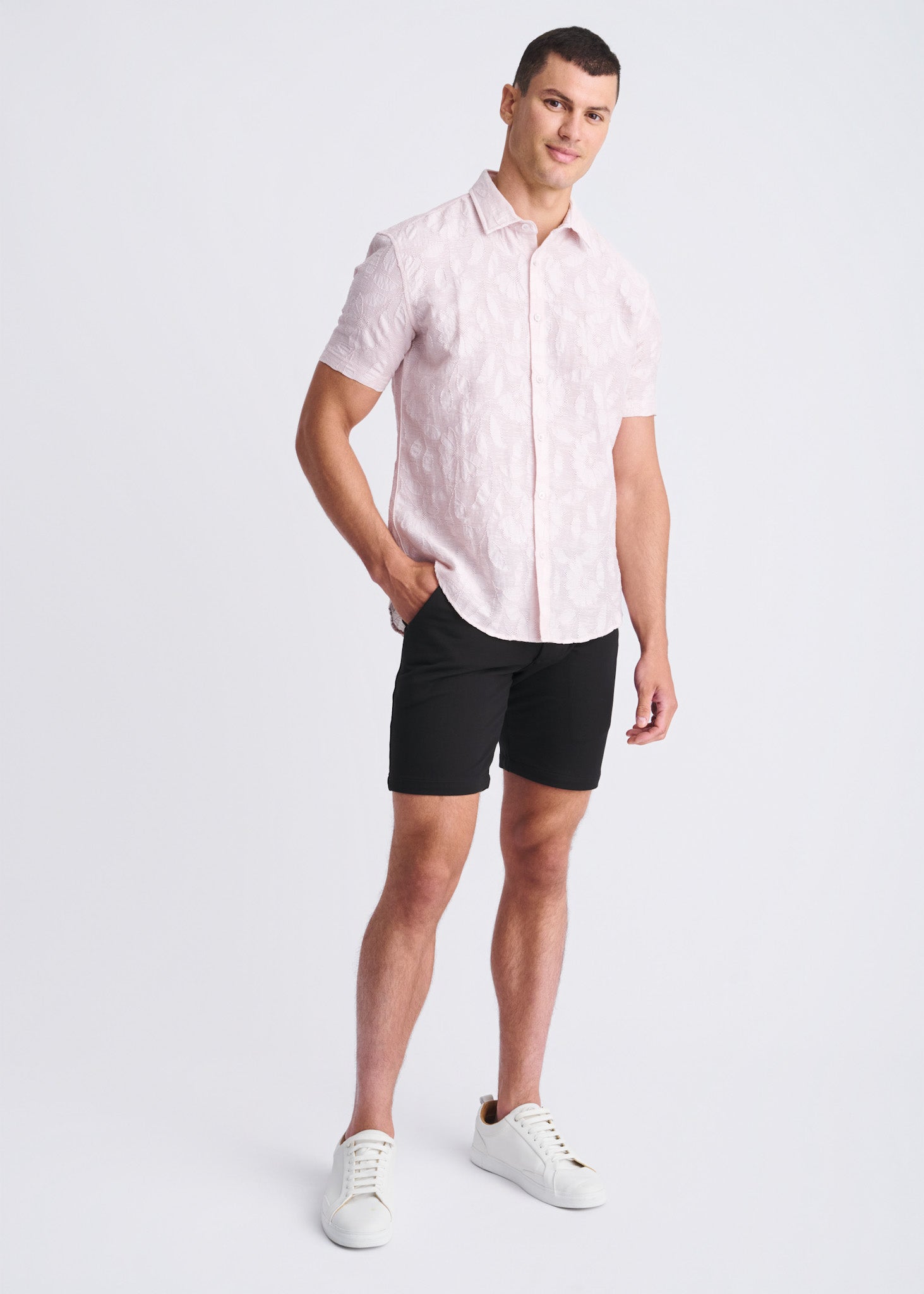 Lightweight Jacquard Short Sleeve Shirt