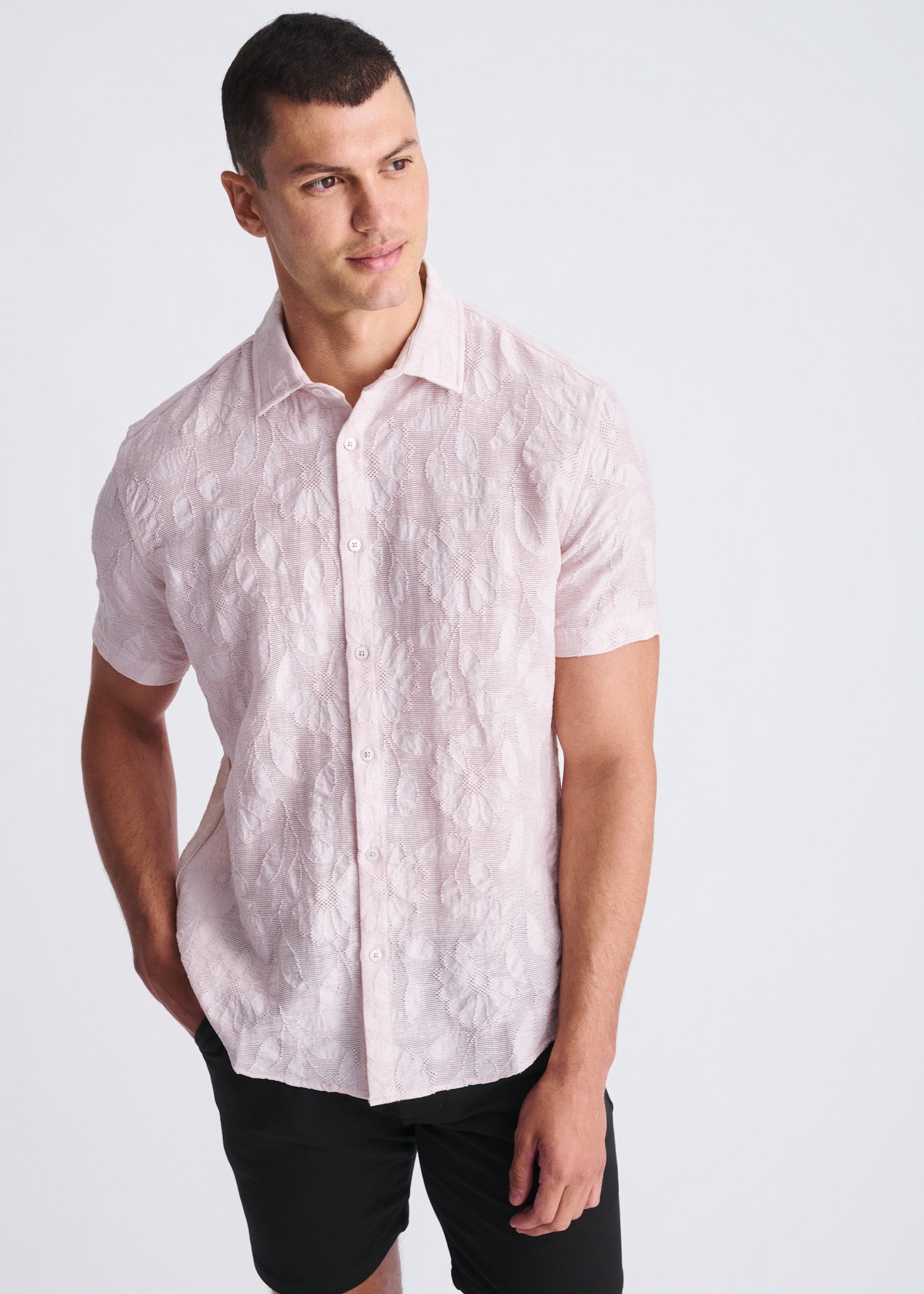 Lightweight Jacquard Short Sleeve Shirt