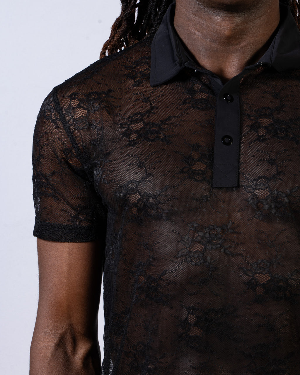 Sheer Lace Polo