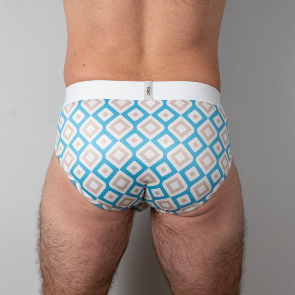 Diamond Print Brief Blue