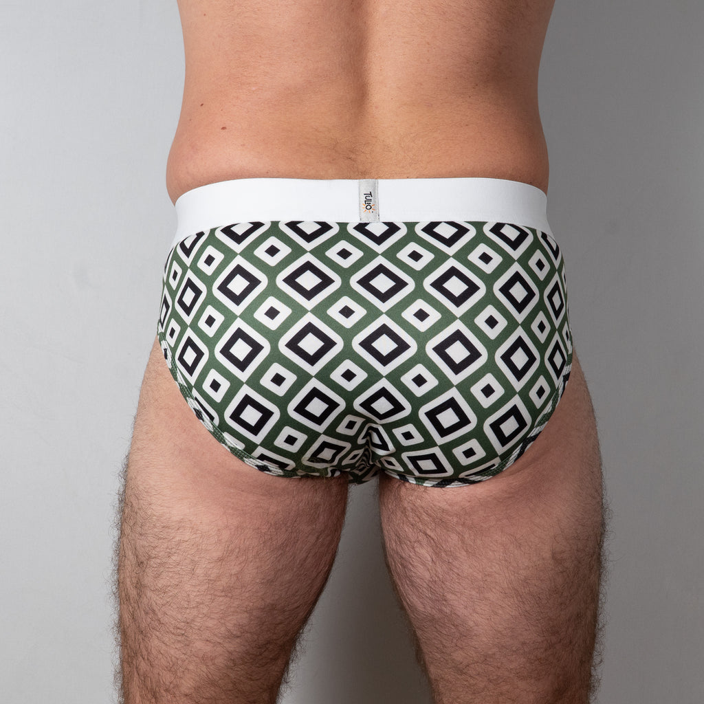 Diamond Print Brief Olive