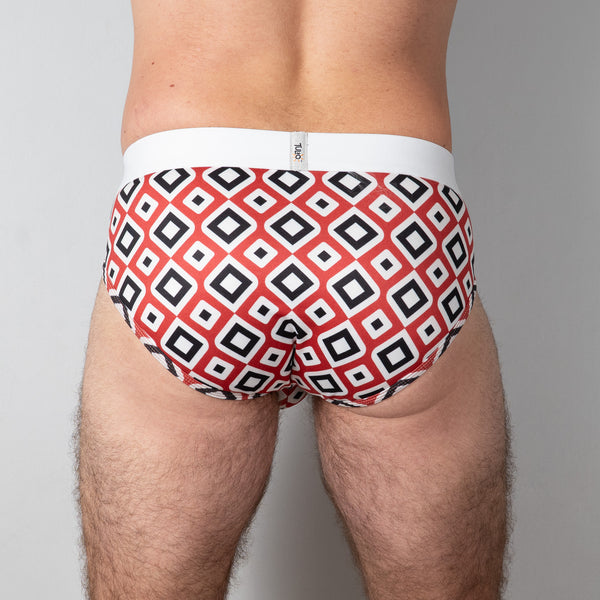 Diamond Print Brief Red