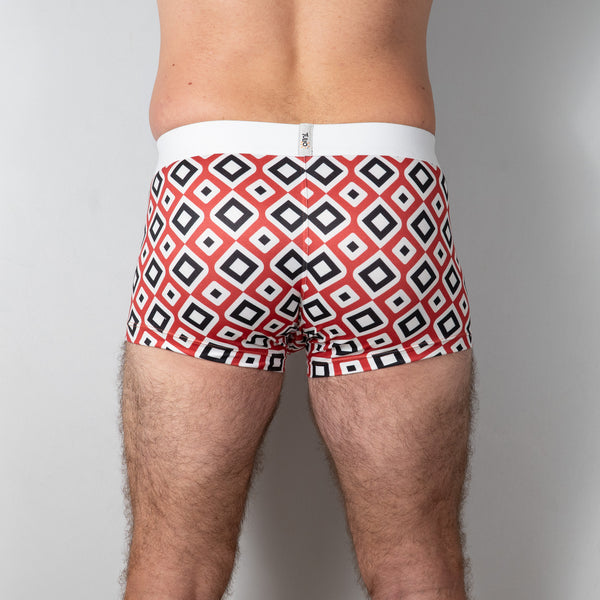 Diamond Print Trunk Red