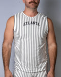 Stripe Muscle Tee - Atlanta White