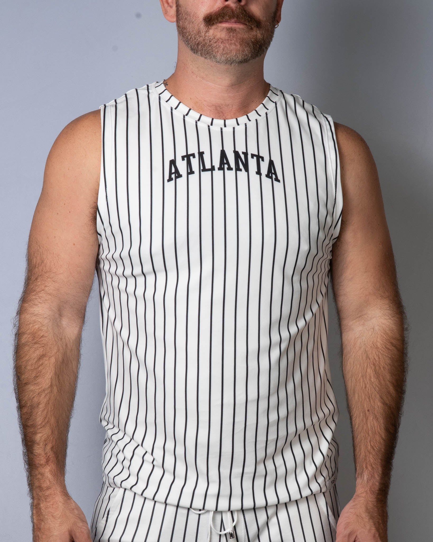 Stripe Muscle Tee - Atlanta White