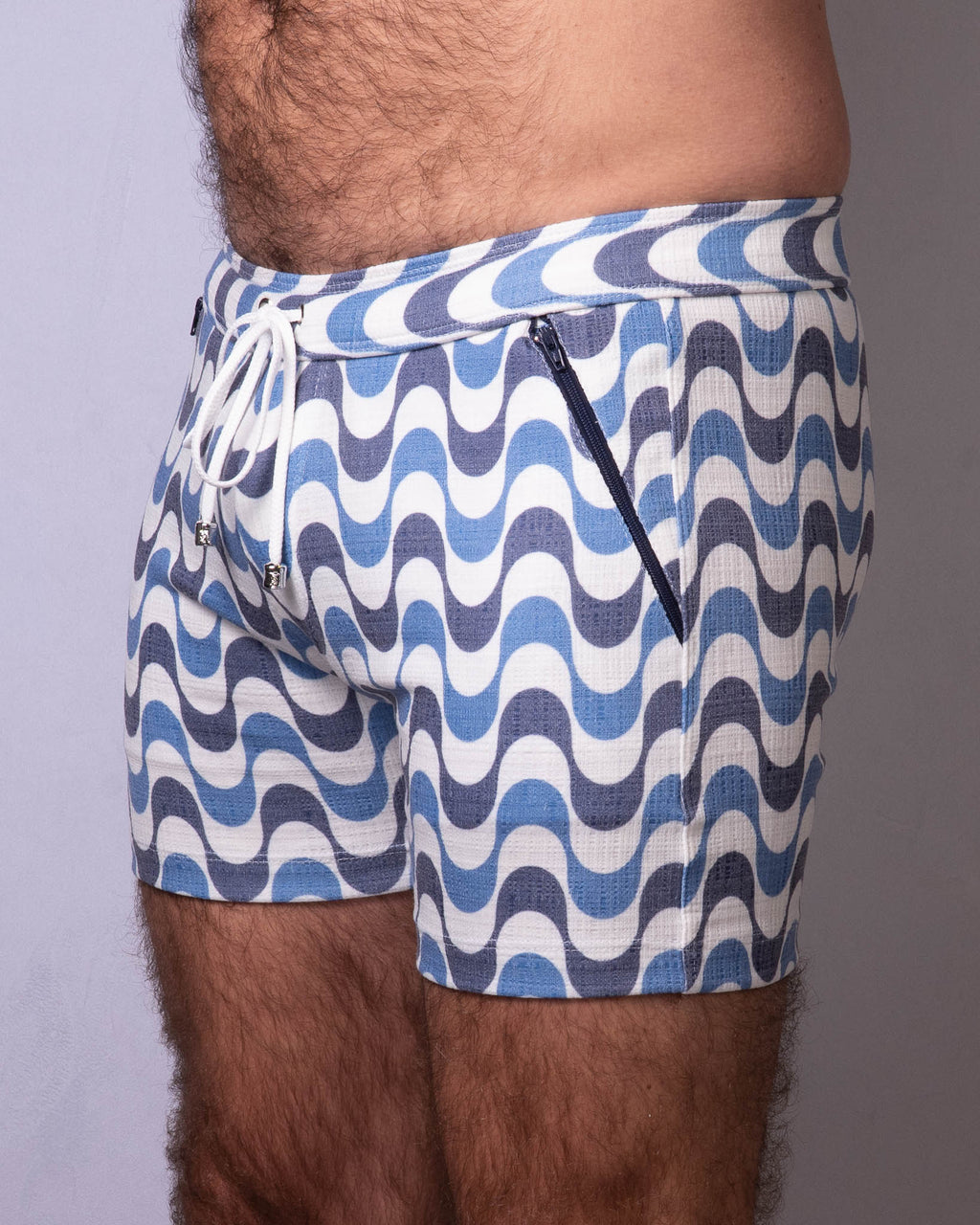 Linen Texture Zipper Shorts - Copa