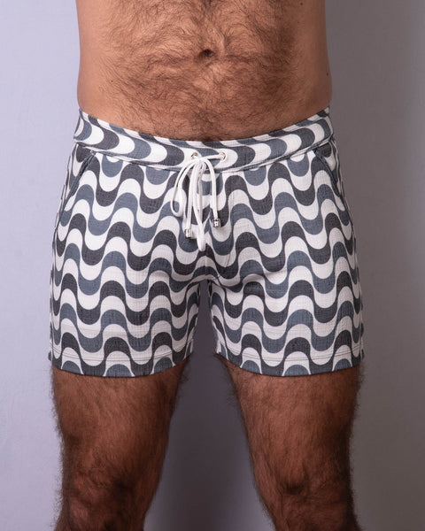 Linen Texture Zipper Shorts - Copa