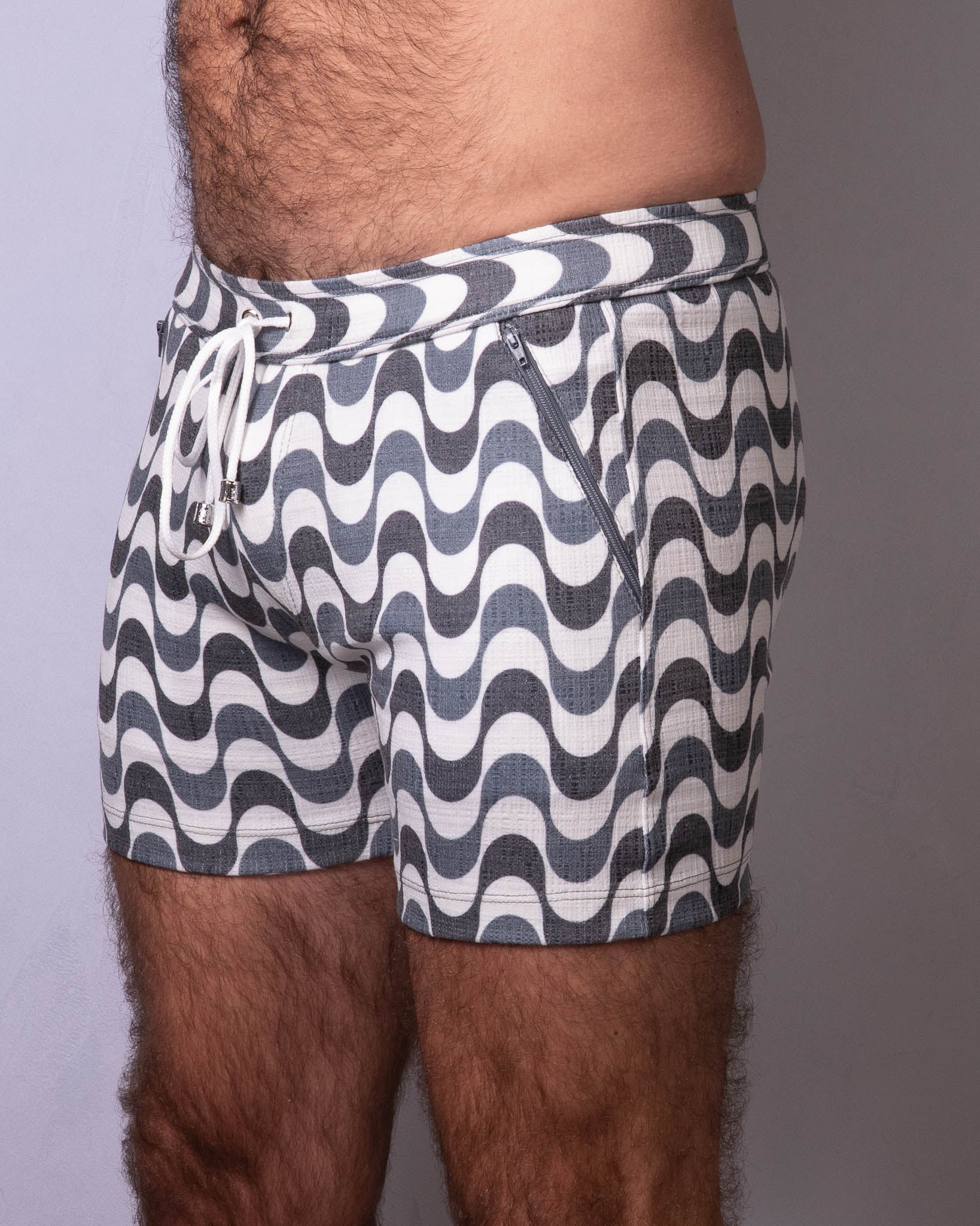 Linen Texture Zipper Shorts - Copa