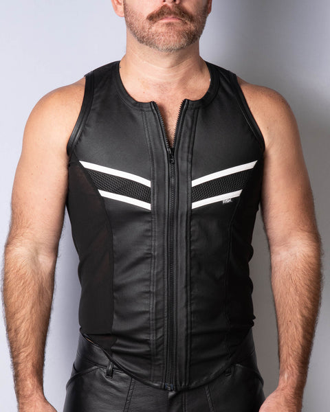 Industrial Mesh Vest Black White