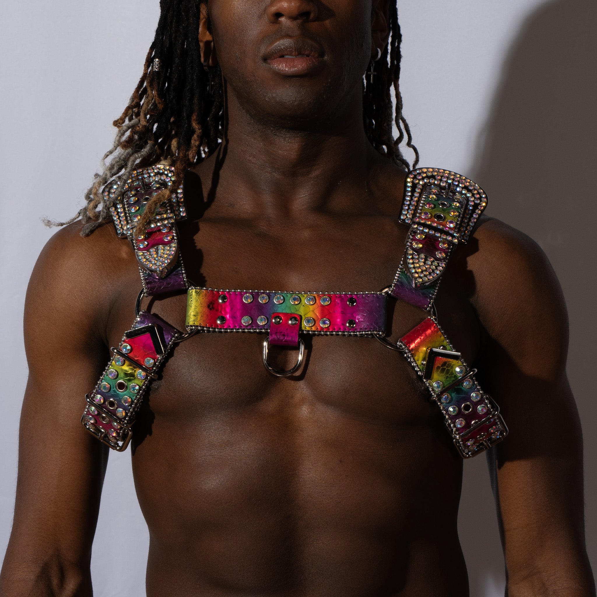 Dark Side of the Rainbow Vegan Leather Harness OS