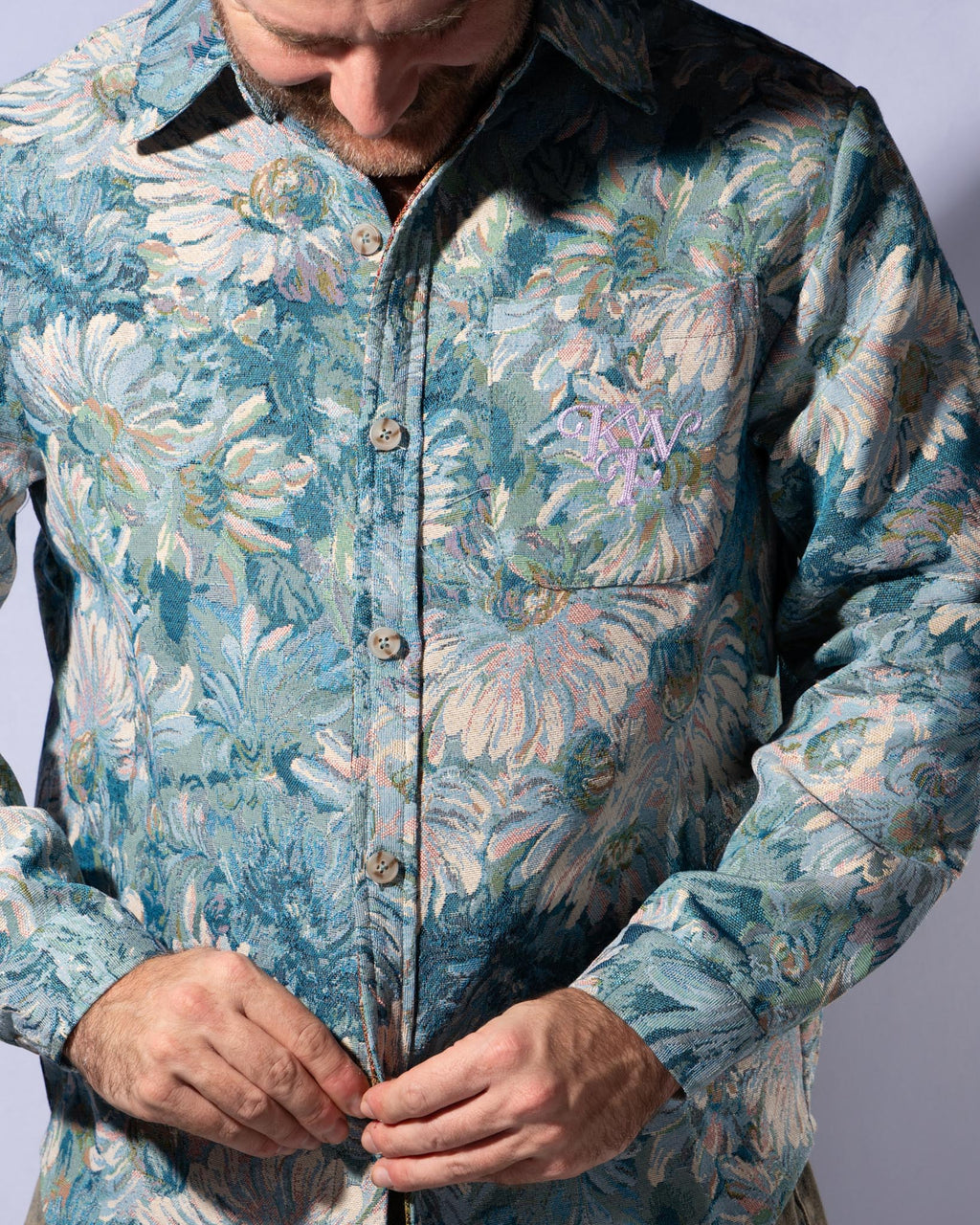 Floral Watercolor Tapestry Shirt