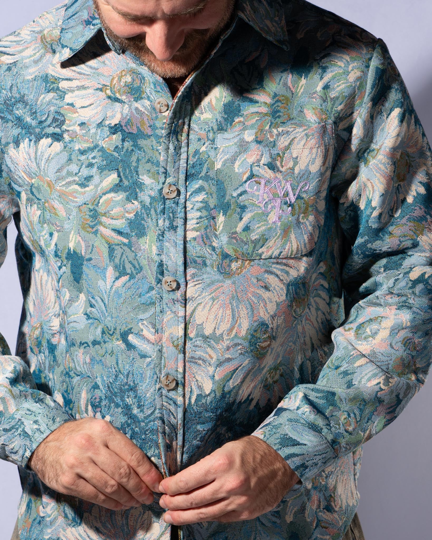 Floral Watercolor Tapestry Shirt