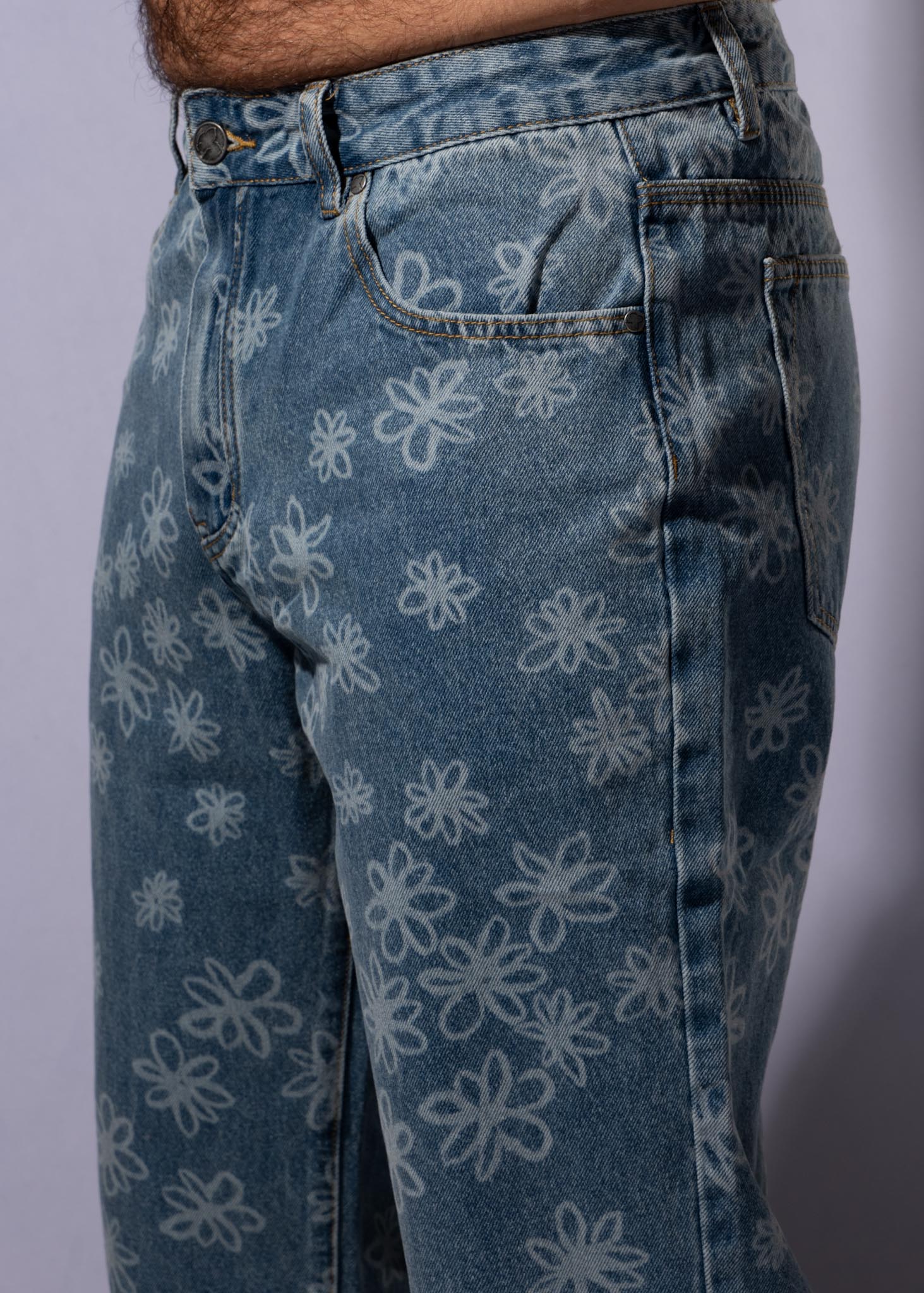 Baggy Denim - Flower Power