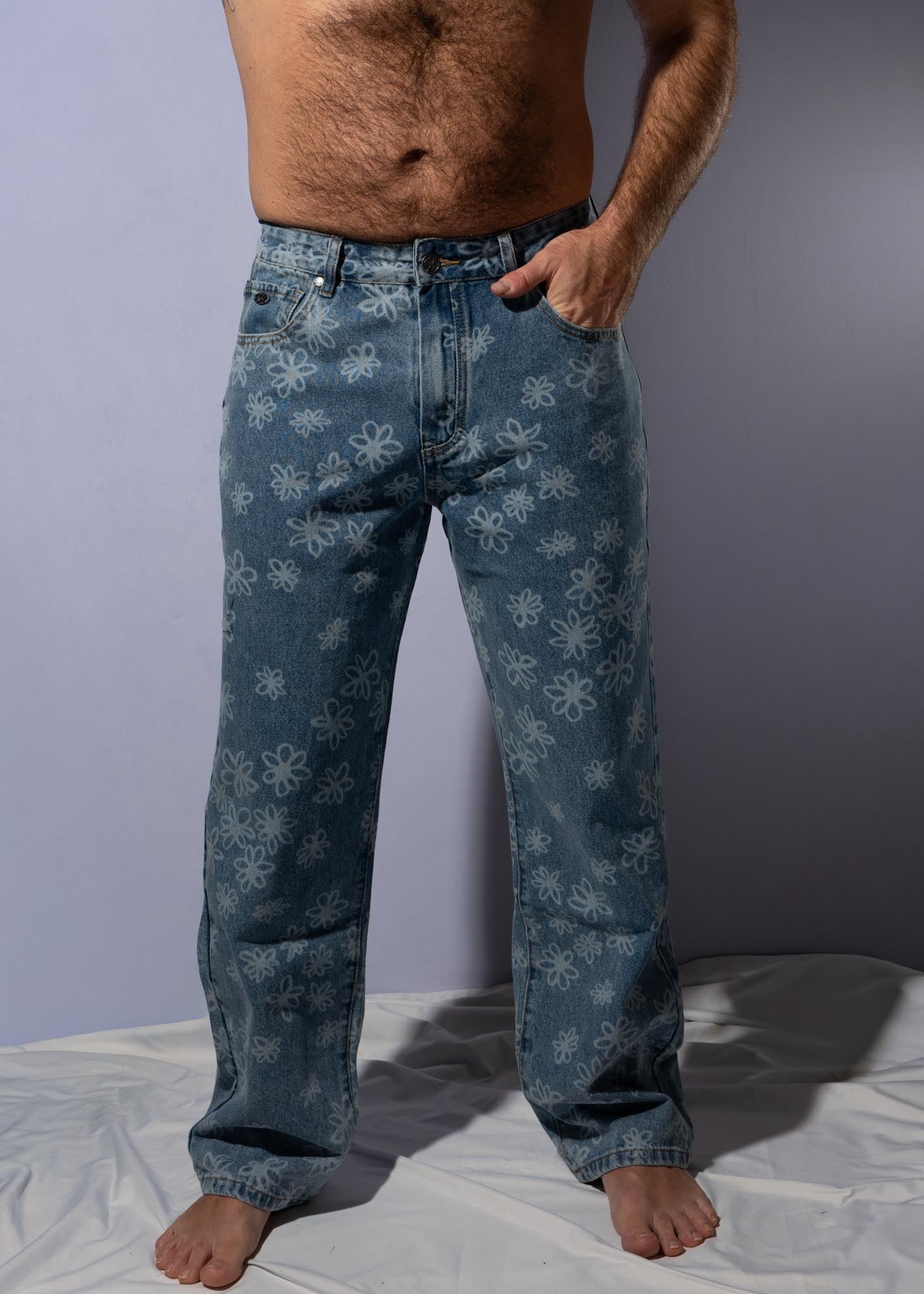 Baggy Denim - Flower Power