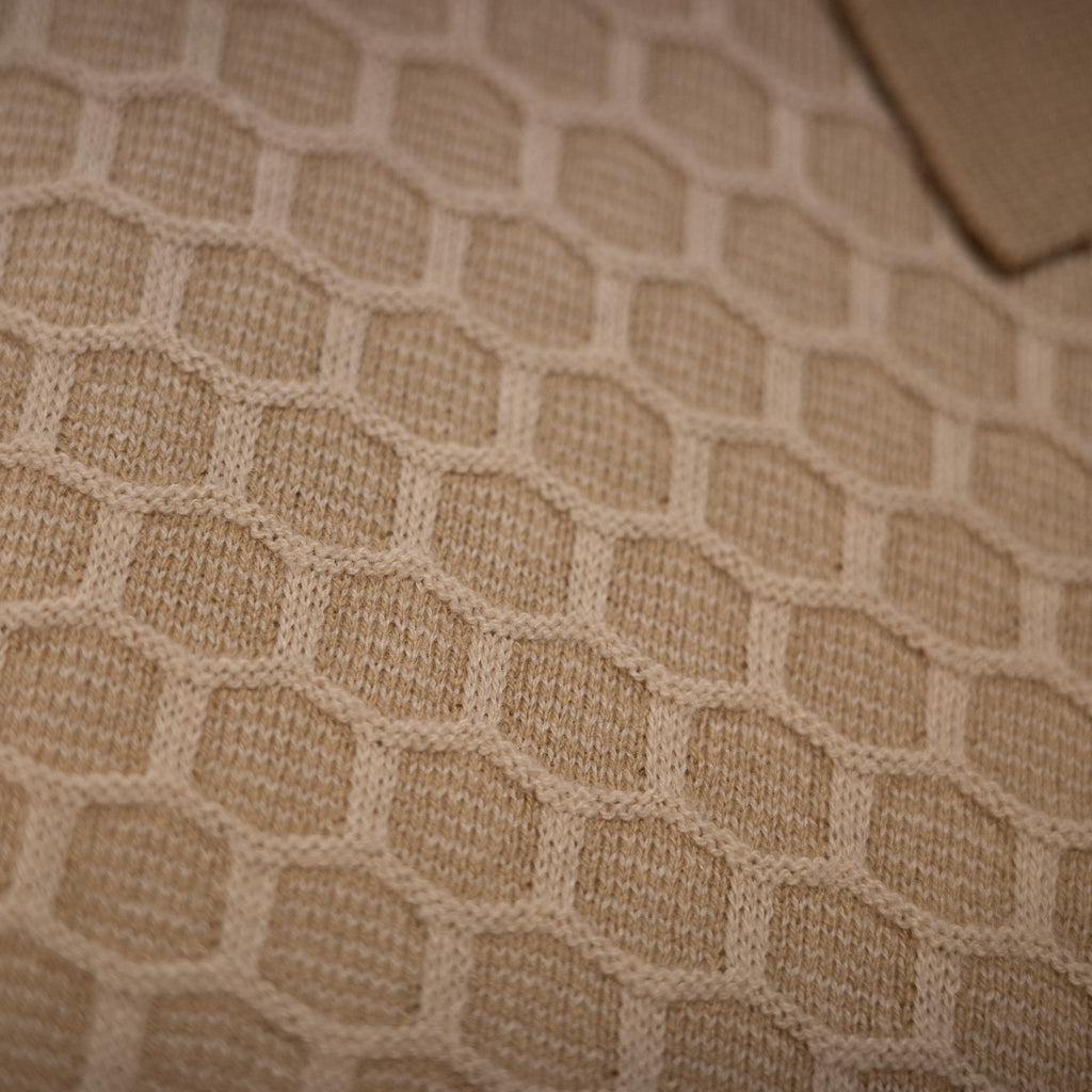 Honeycomb Textured Button Down Knit Shirt