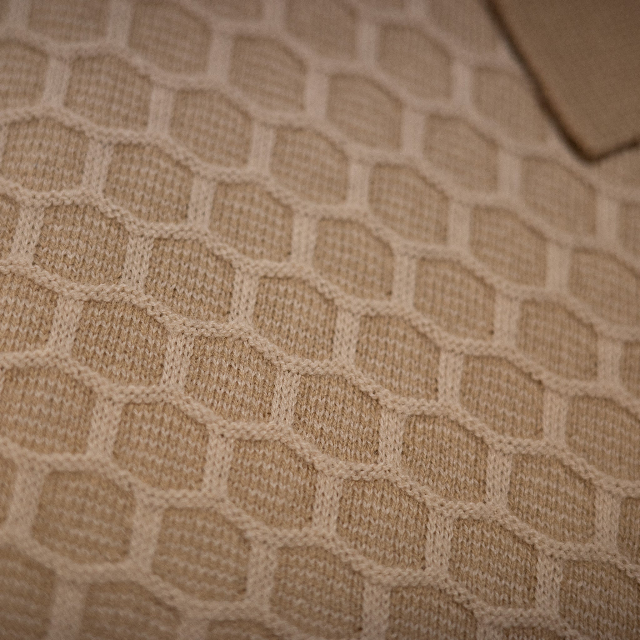 Honeycomb Textured Button Down Knit Shirt