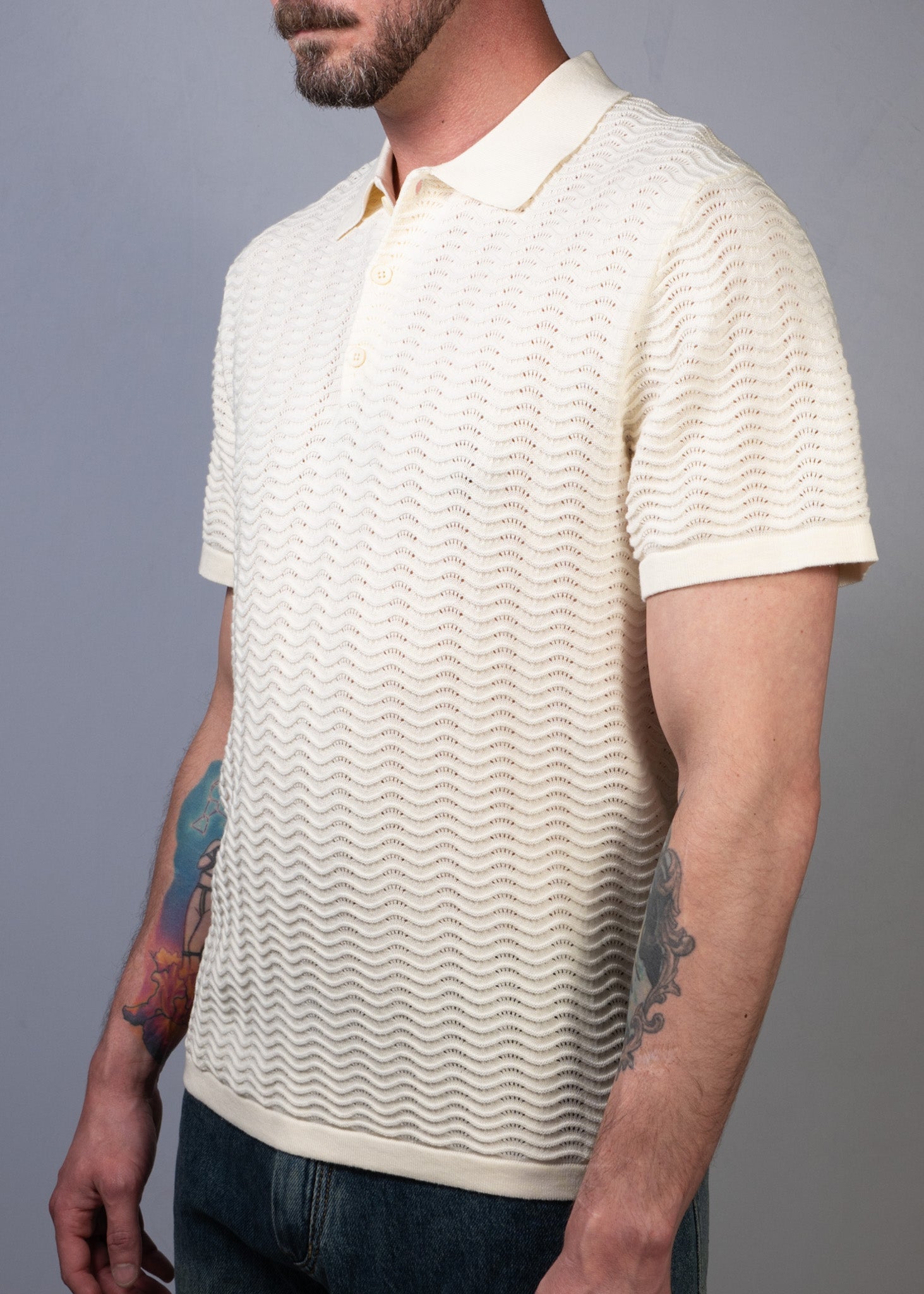 SS26 Wave Knit Polo