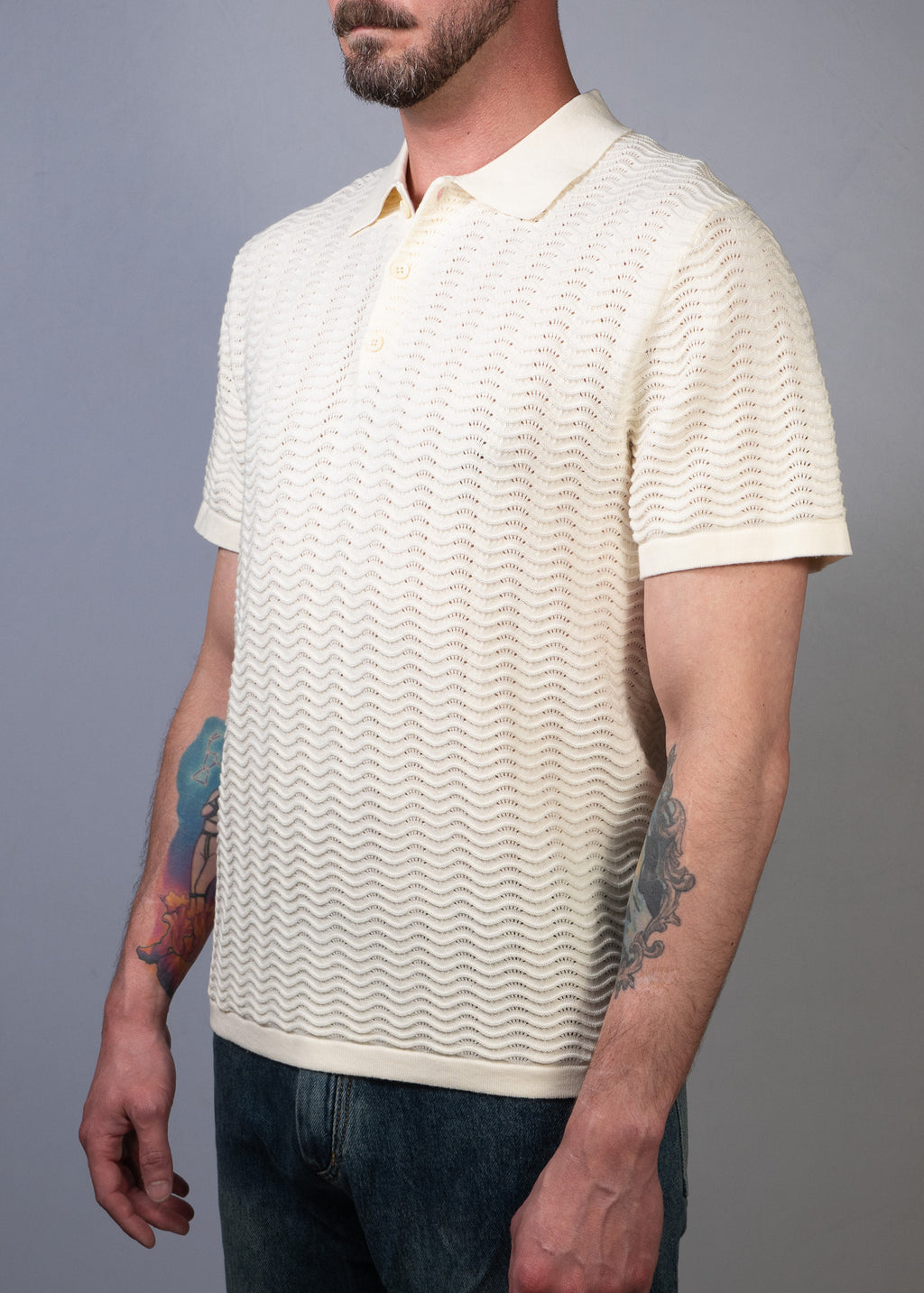 SS26 Wave Knit Polo