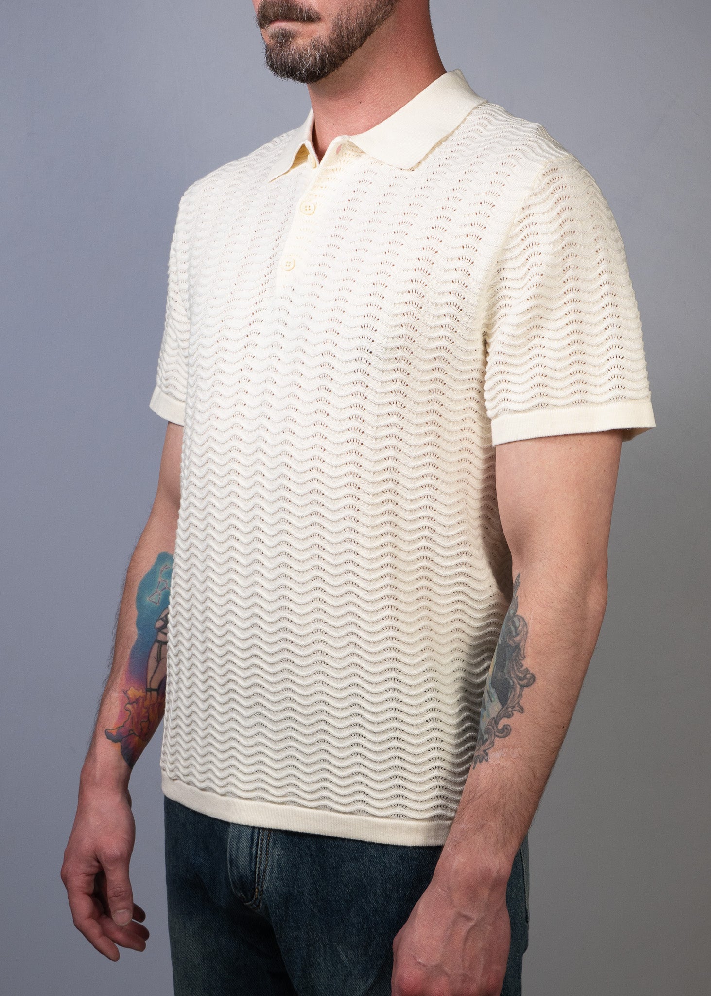 SS26 Wave Knit Polo