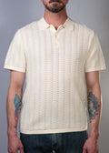 SS26 Wave Knit Polo Off White