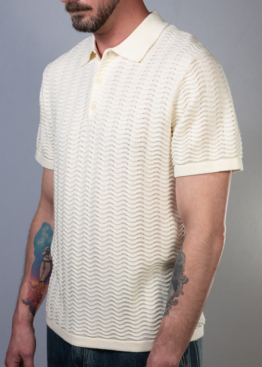 SS26 Wave Knit Polo