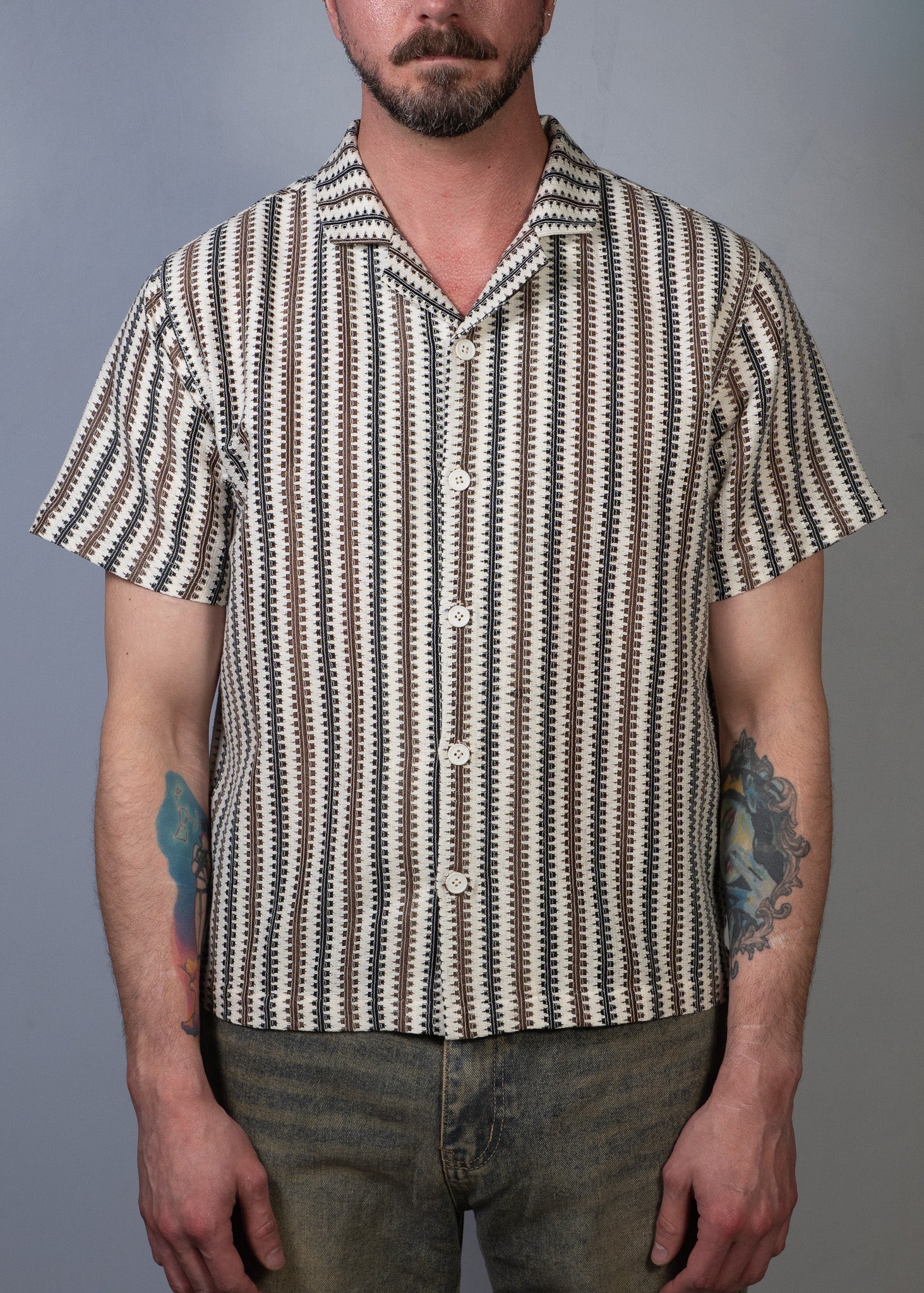 SS26 Zig Zag Shirt Brown