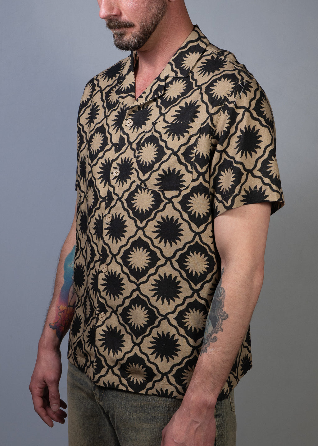 Sunny Tile Linen Yacht Shirt